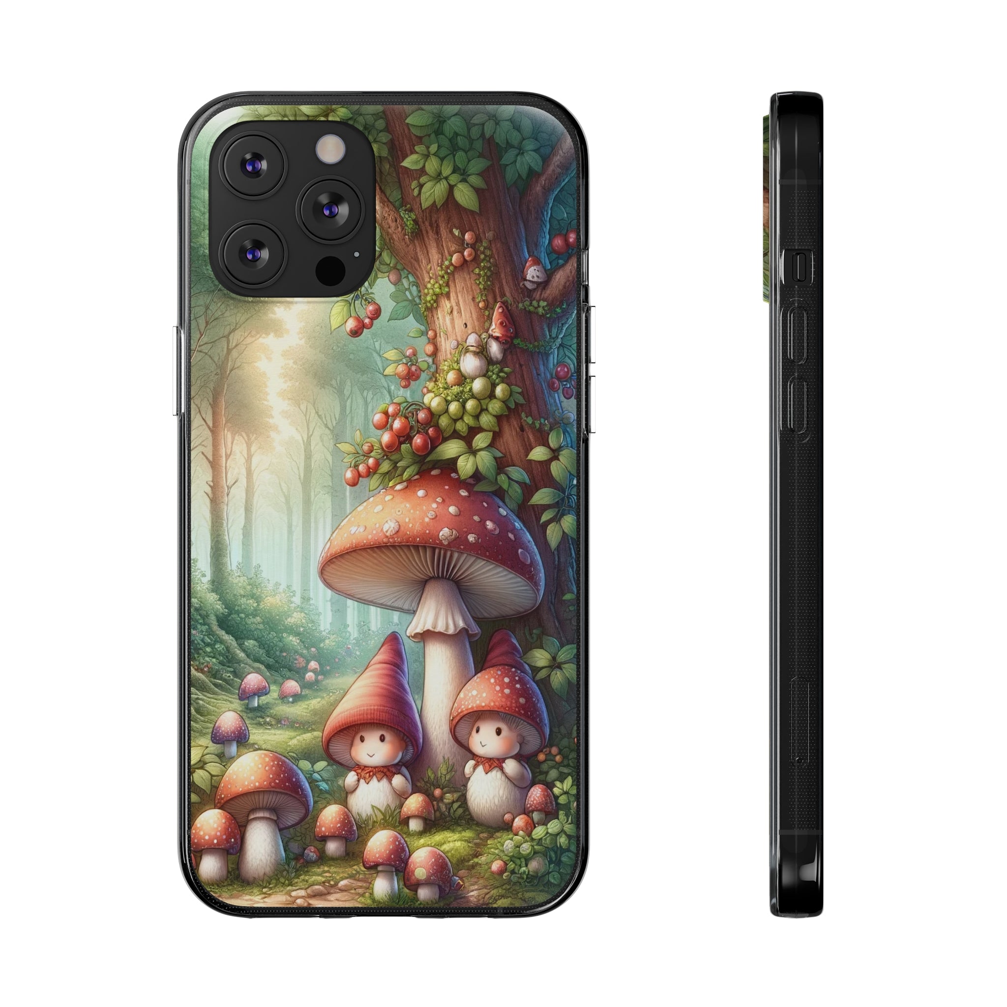 Gnomes and mushrooms - Soft Phone Case