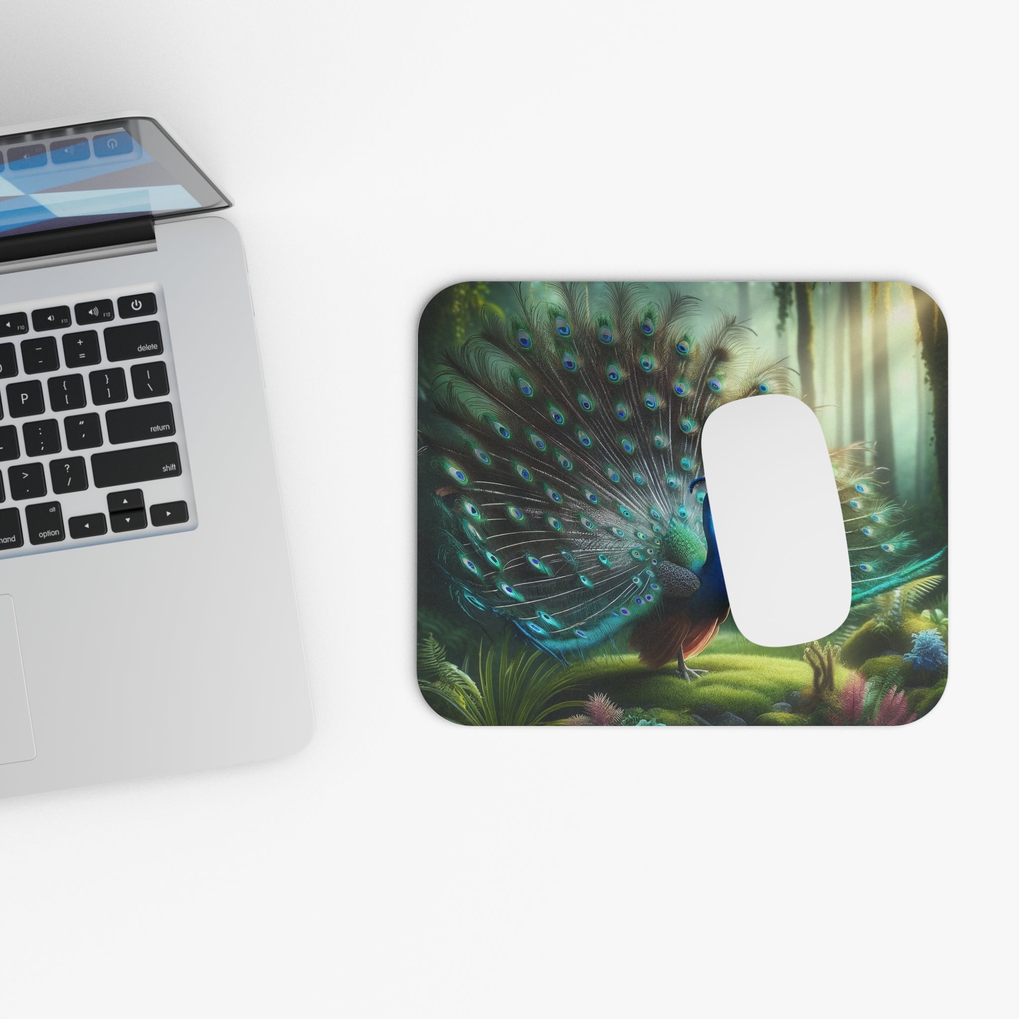 A peacock expanding feathers - Mouse Pad (Rectangle)