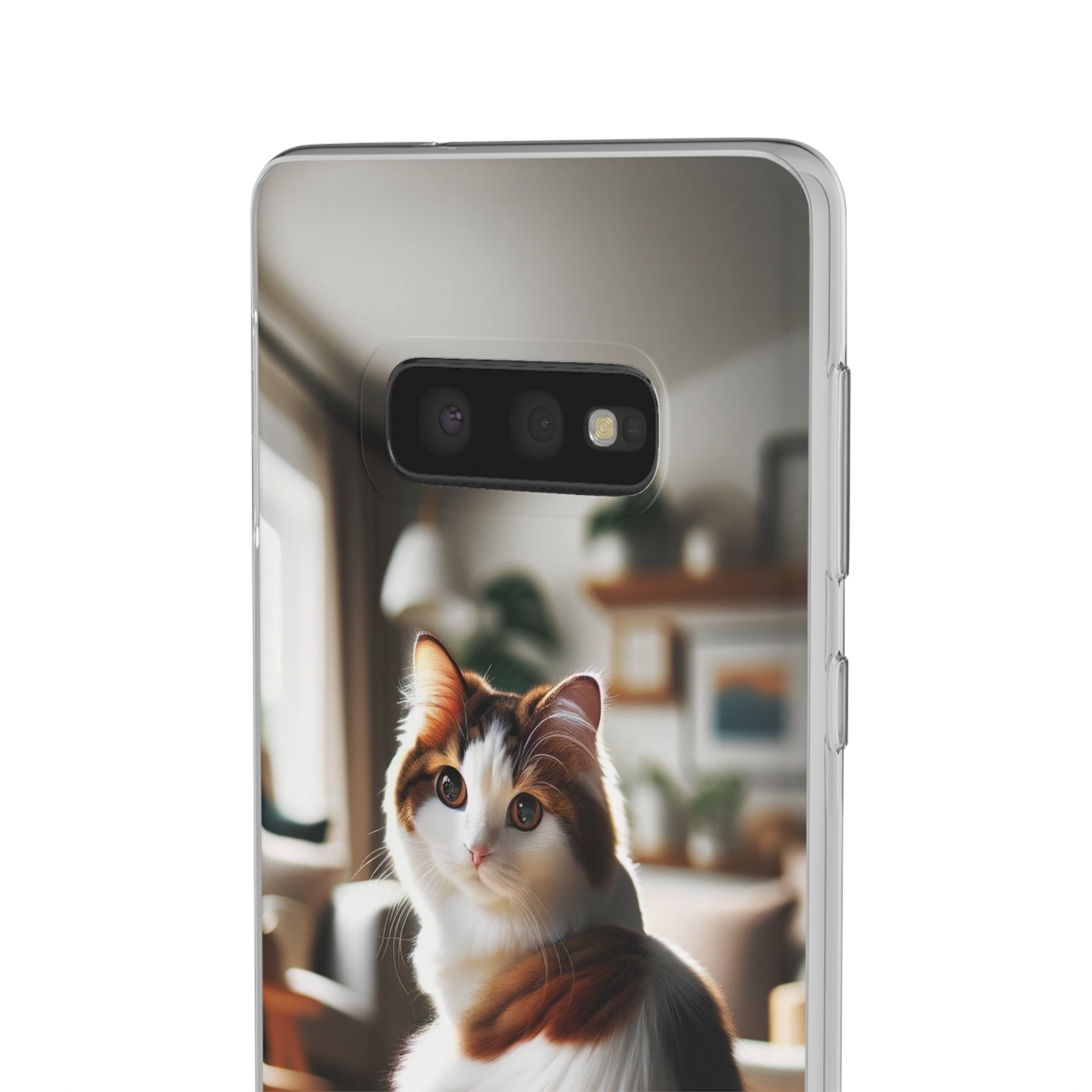 Curious, white-brown cat - Flexi Case (Samsung only)