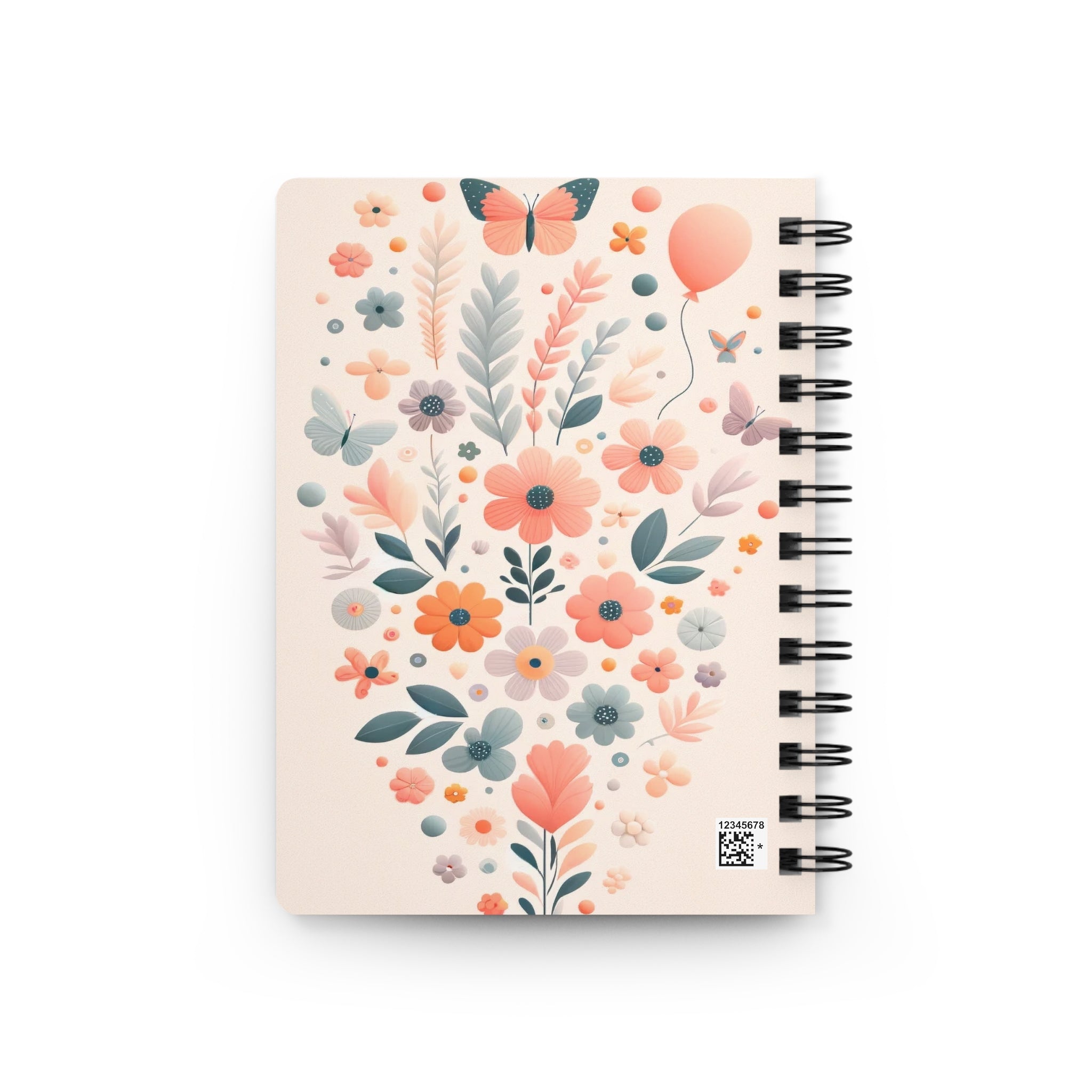 Bouquet of balloons, flowers and butterflies - Spiral Notebook