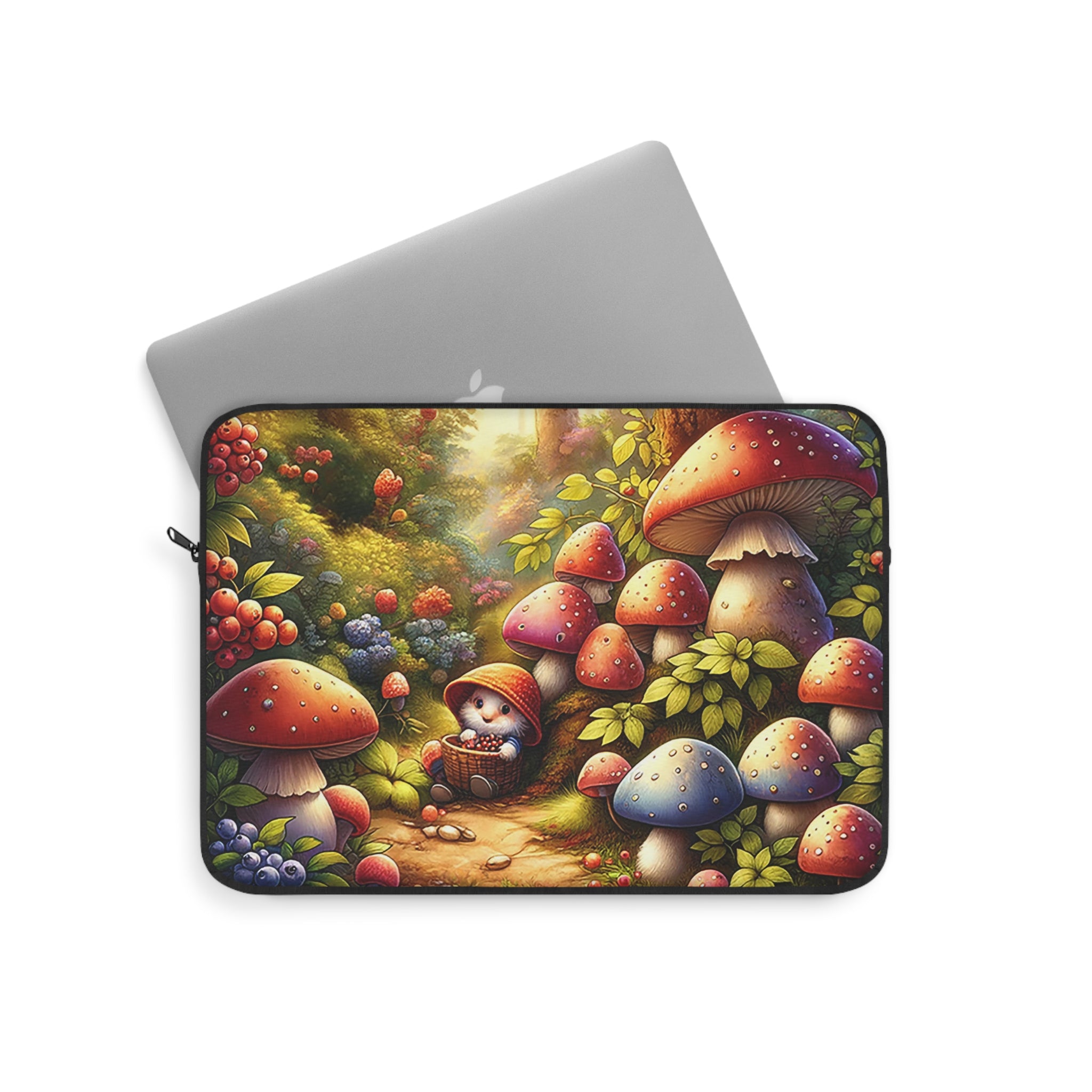 Gnome under mushrooms - Laptop Sleeve