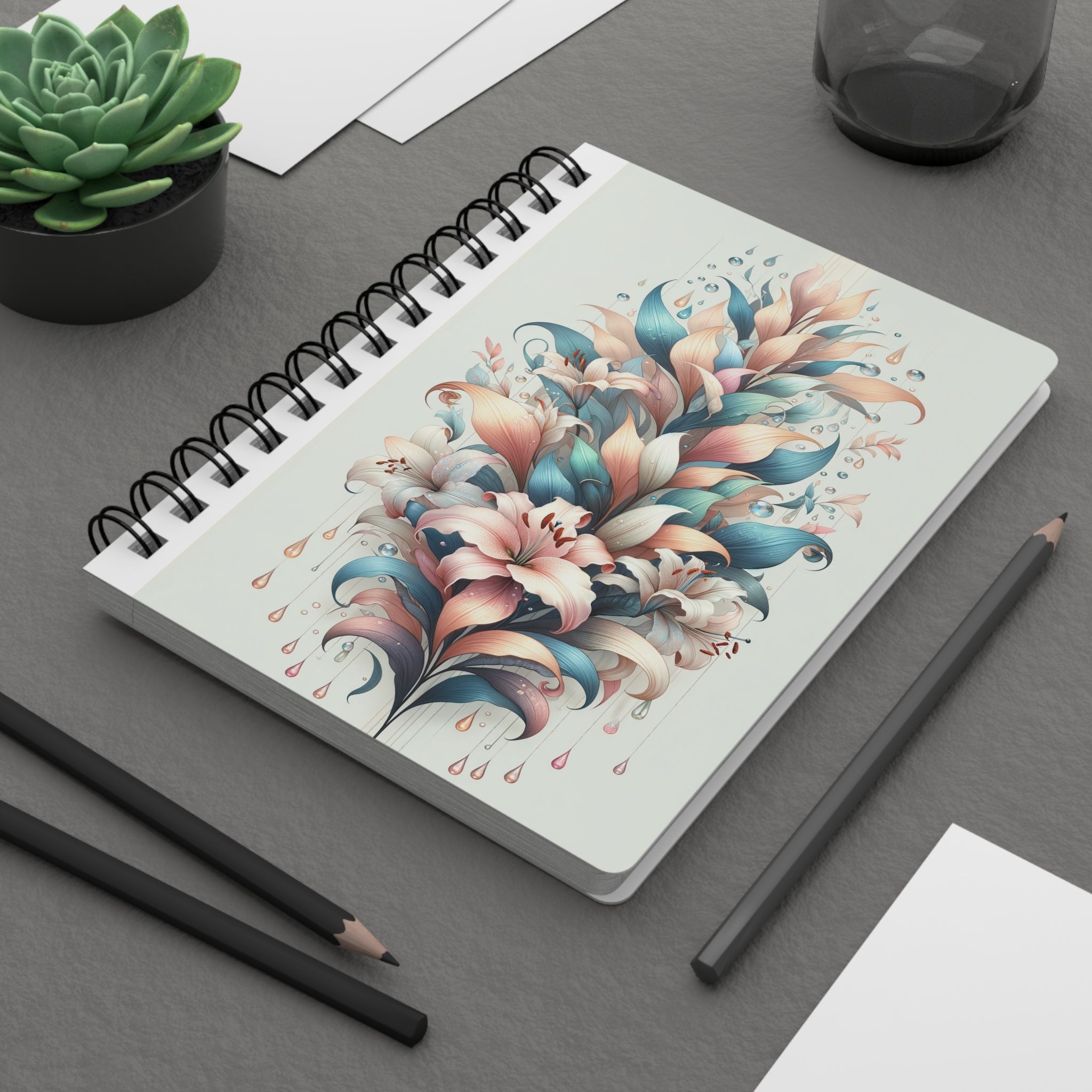 Bouquet of lilies - Spiral Notebook