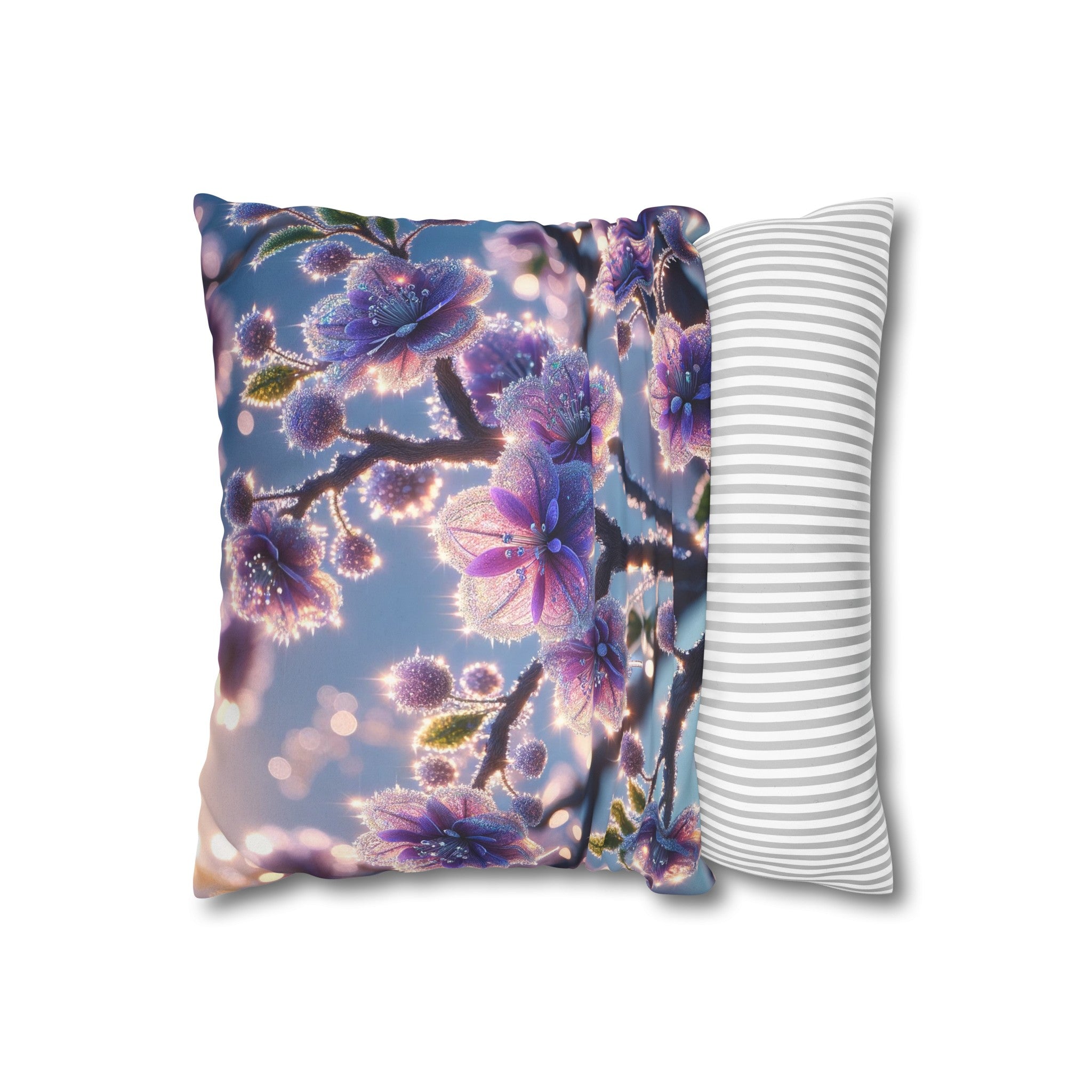 Purple diamond flowers (1) - Suede Square Pillowcase