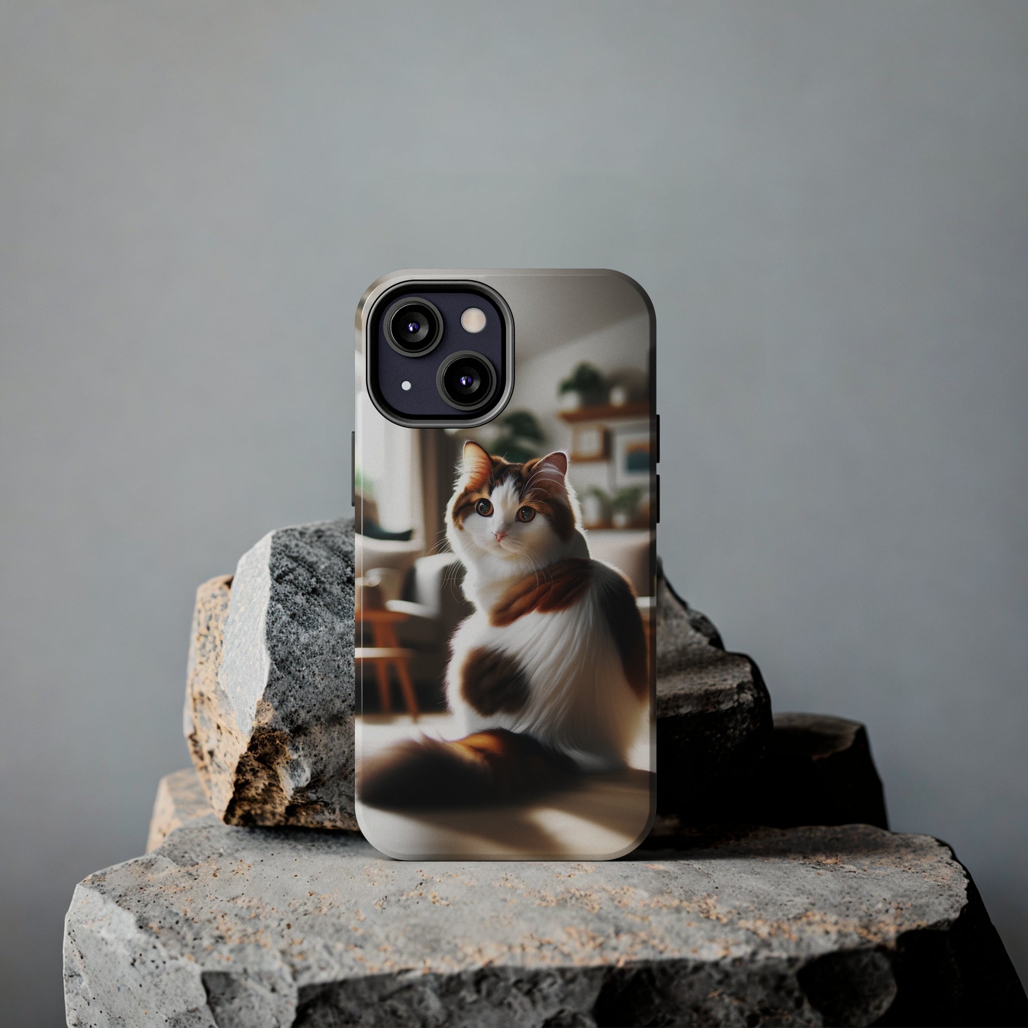 White-brown cat - Tough Phone Case