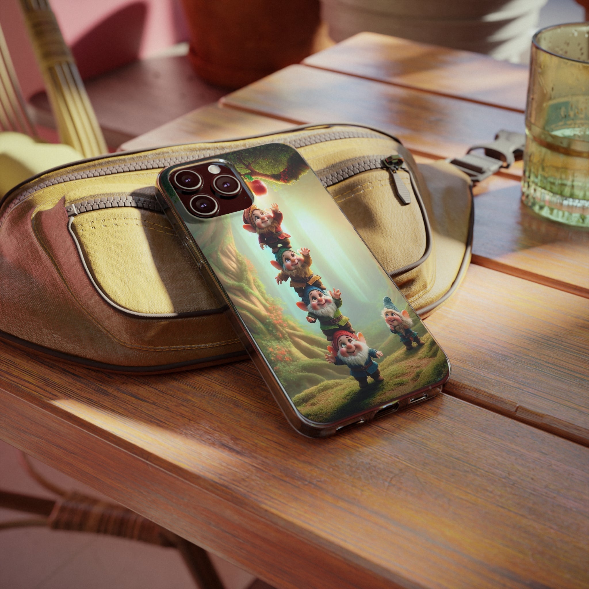 Gnomes reaching an apple - Soft Phone Case