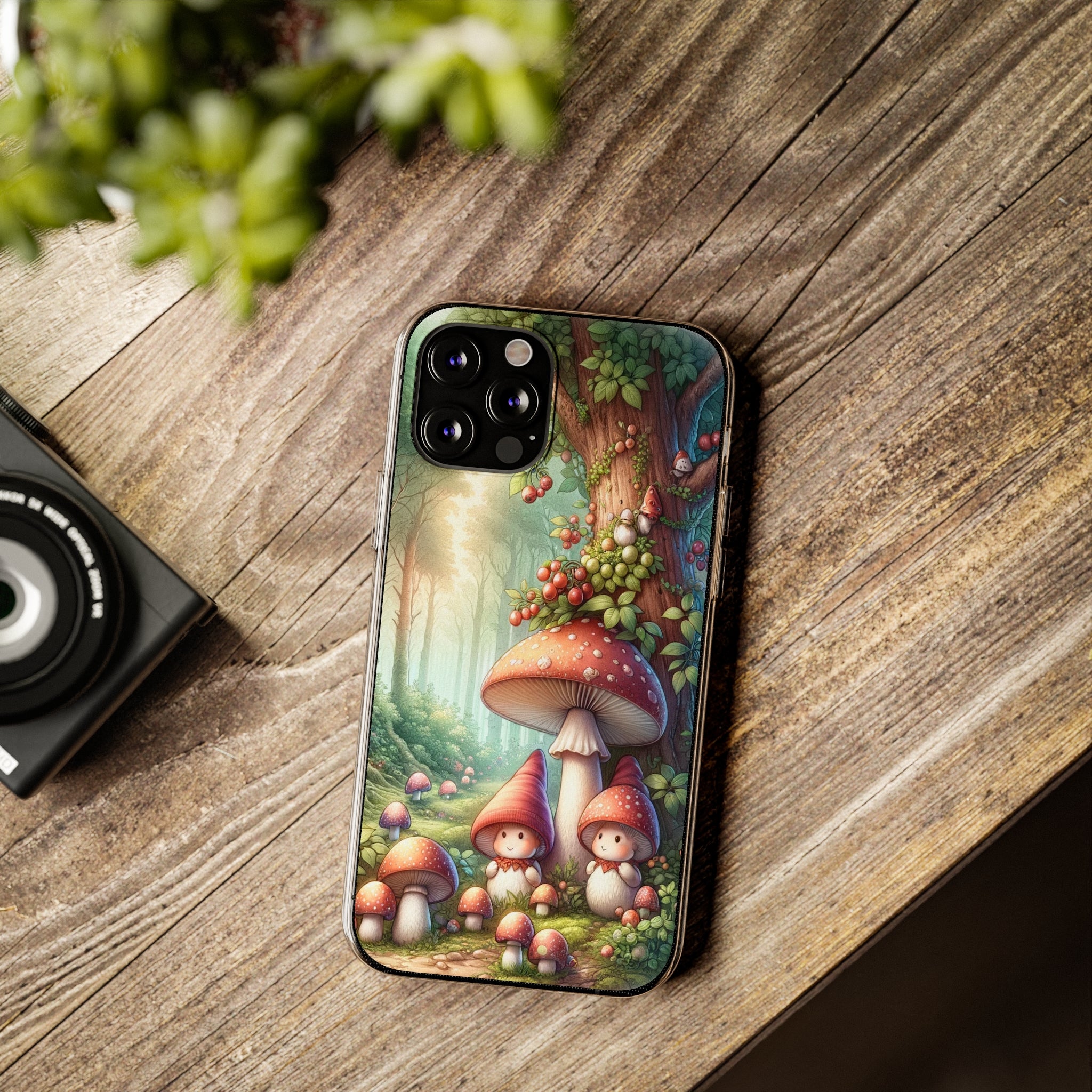 Gnomes and mushrooms - Soft Phone Case