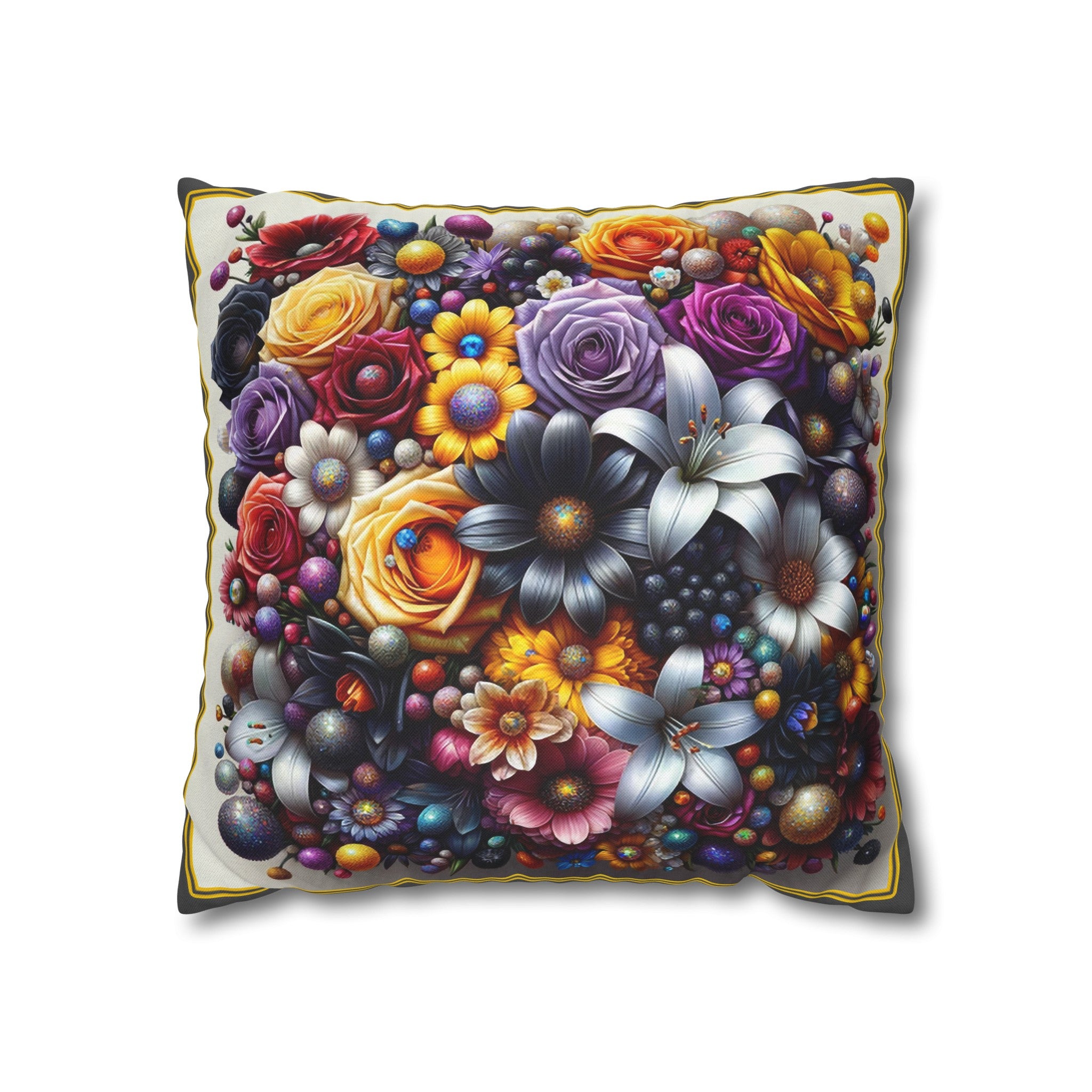 Colourful Bouquet (3) - Polyester Square Pillowcase