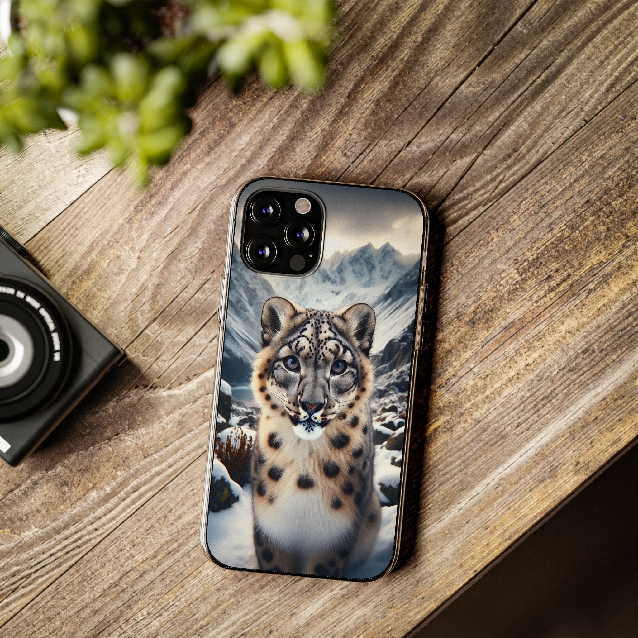 Curious Snow Leopard - Soft Phone Case