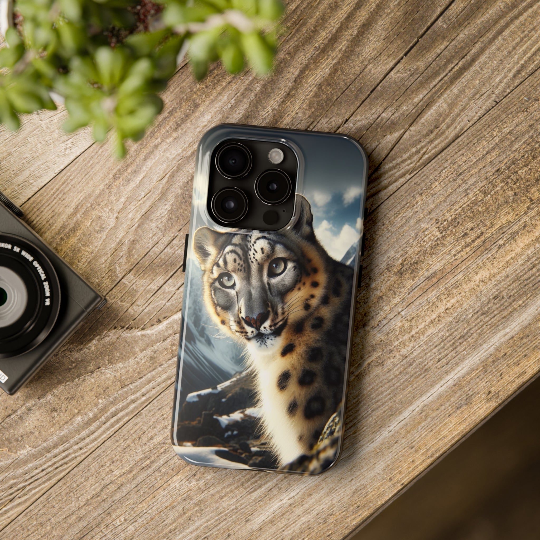 Curious Snow Leopard - Tough Phone Case