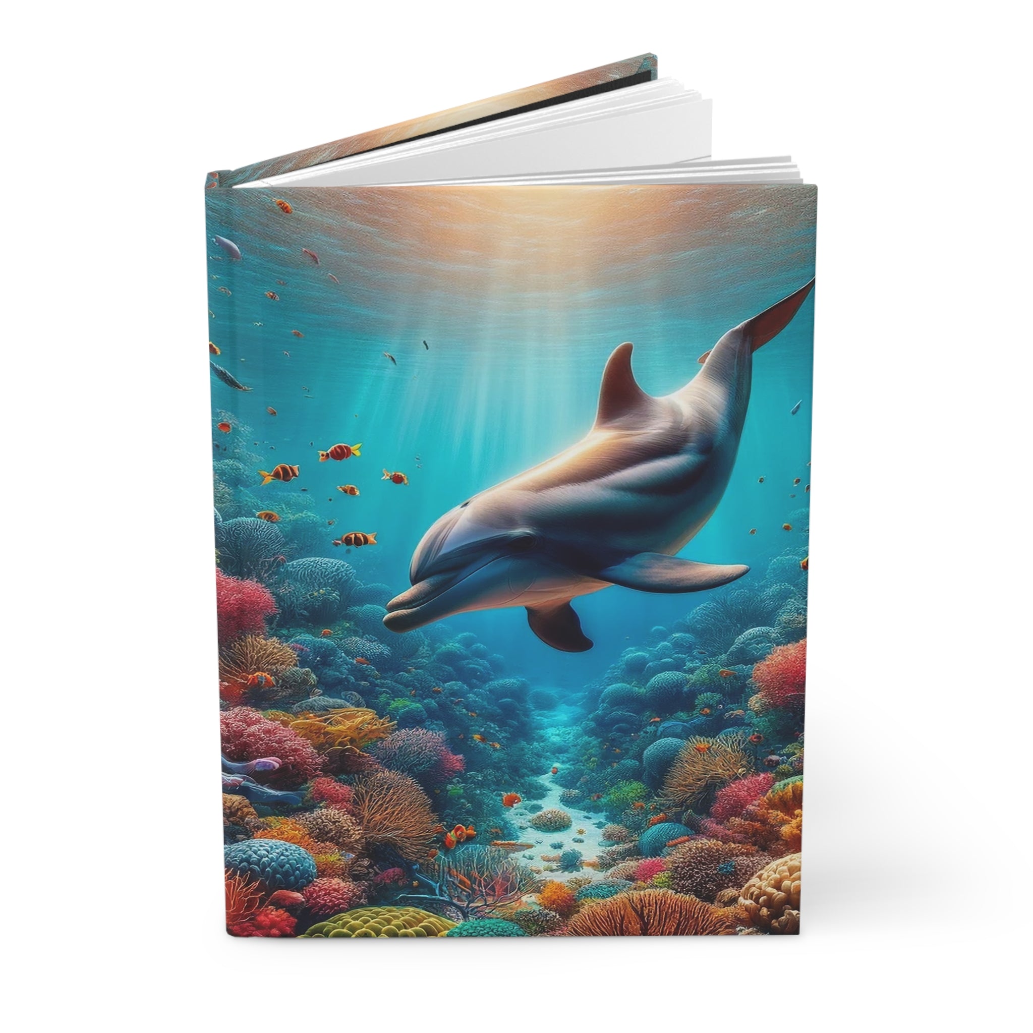 A curious dolphin - Hardcover Notebook