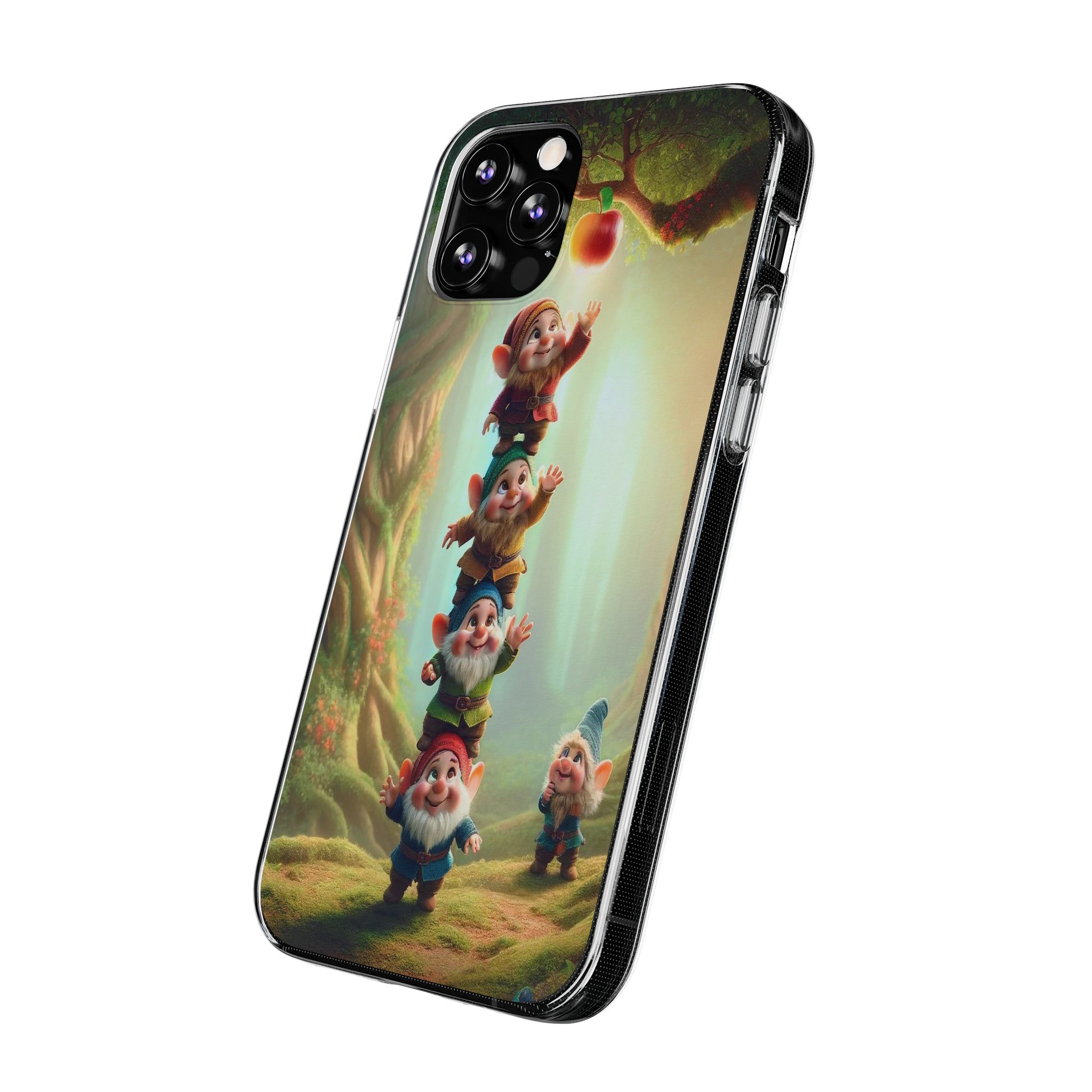 Gnomes reaching an apple - Soft Phone Case