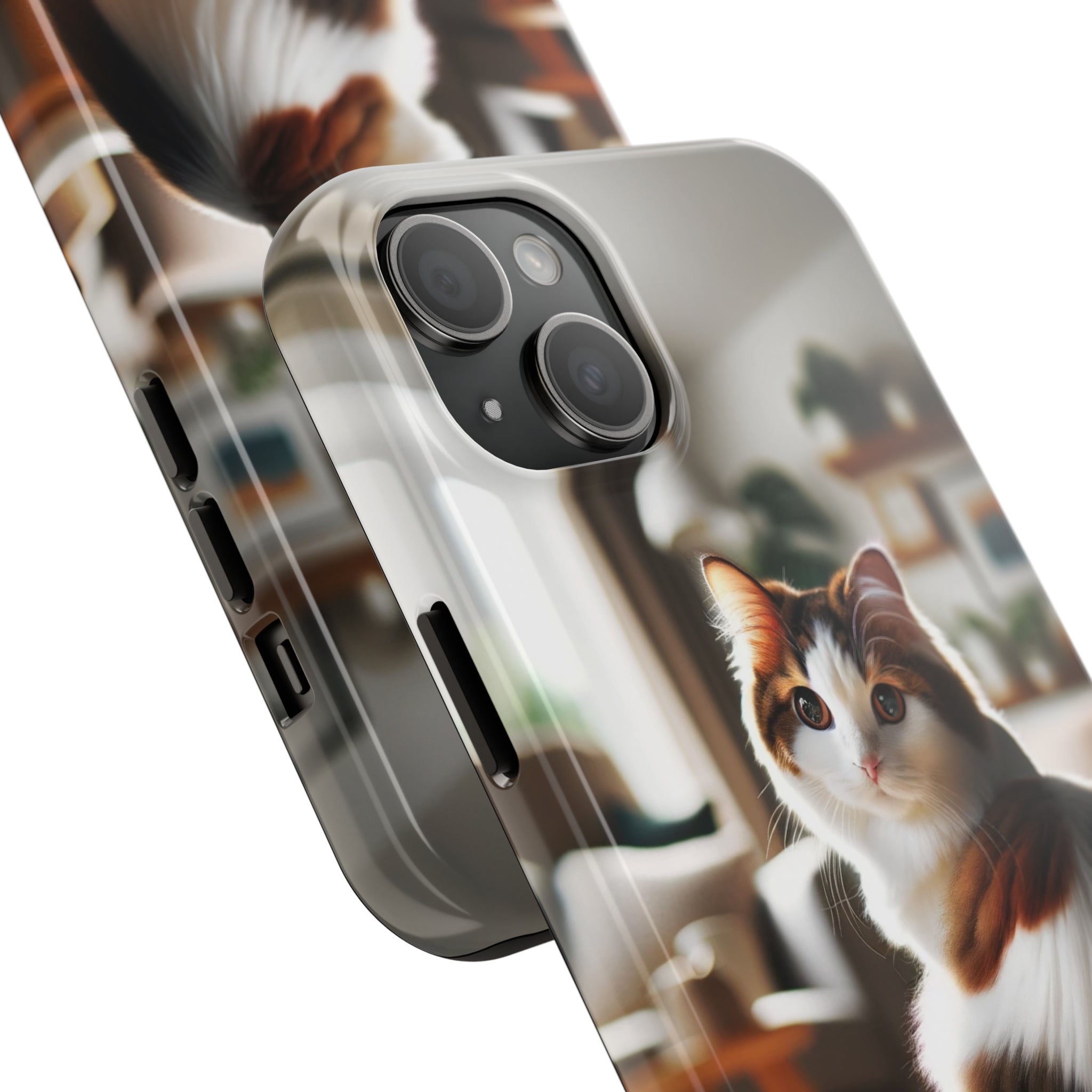 White-brown cat - Tough Phone Case