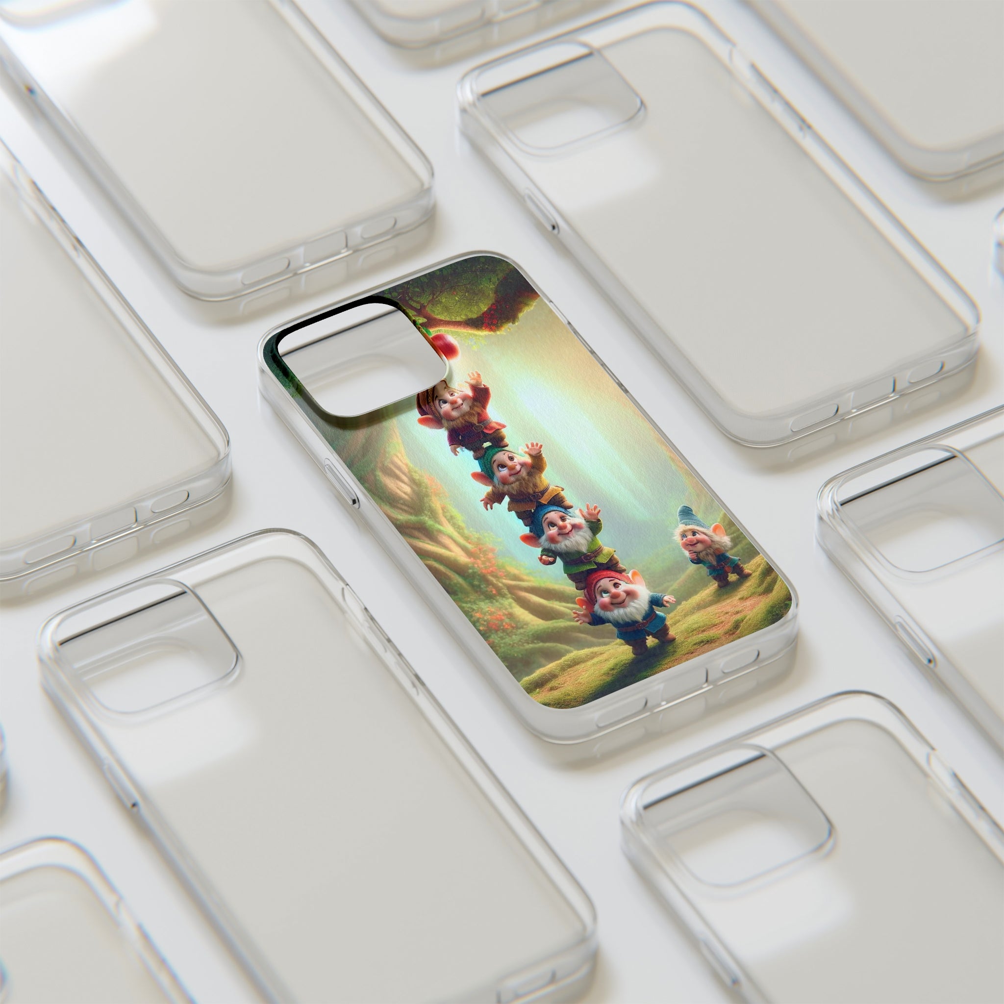 Gnomes reaching an apple - Soft Phone Case