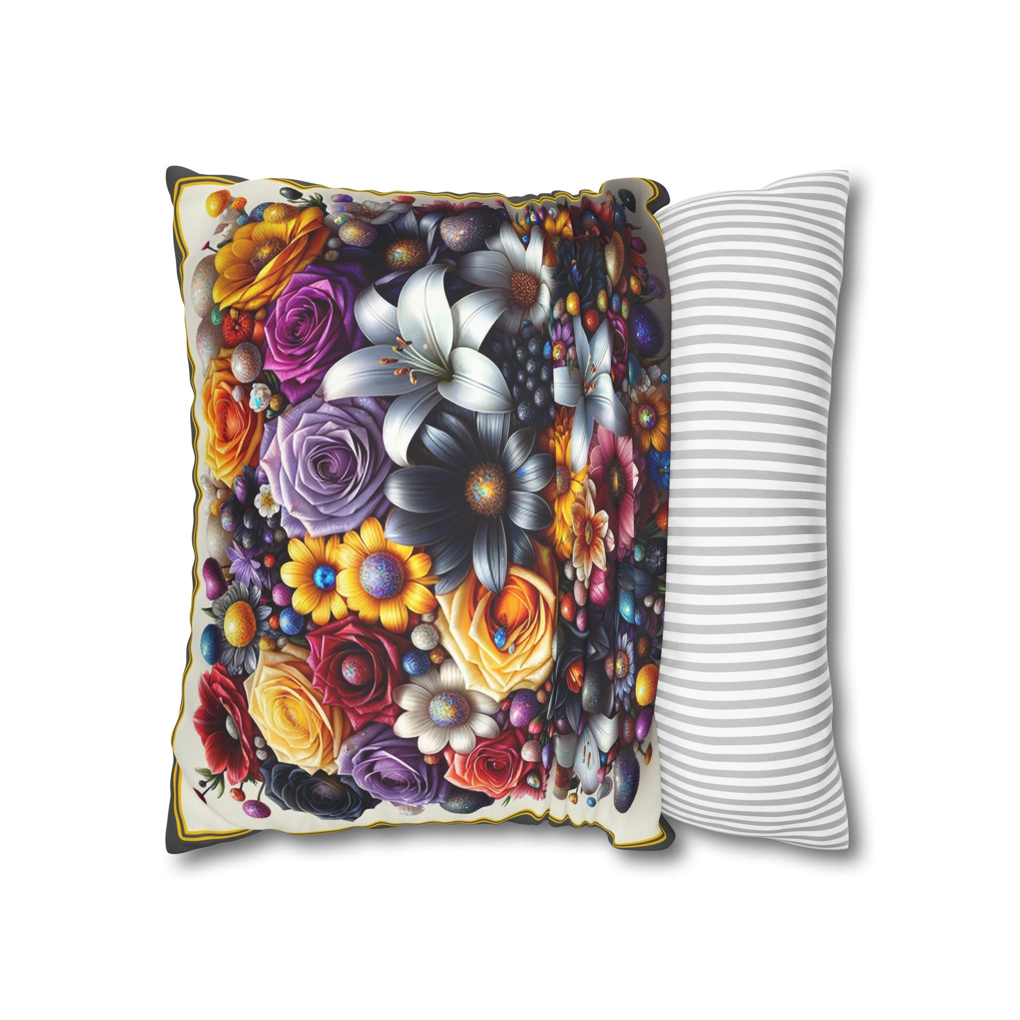 Colourful Bouquet (2) - Suede Square Pillowcase