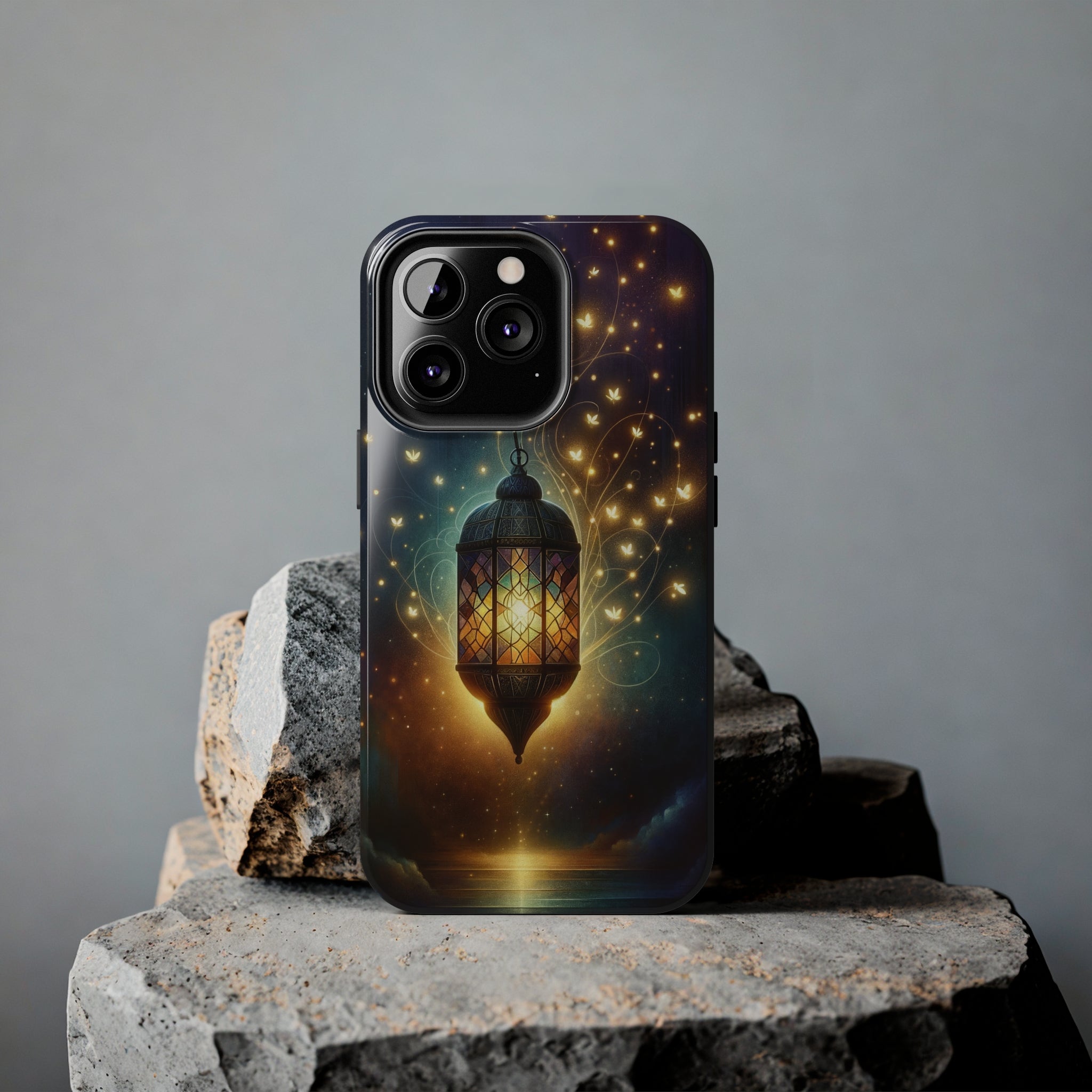 Fireflies around lamp - Tough Phone Case