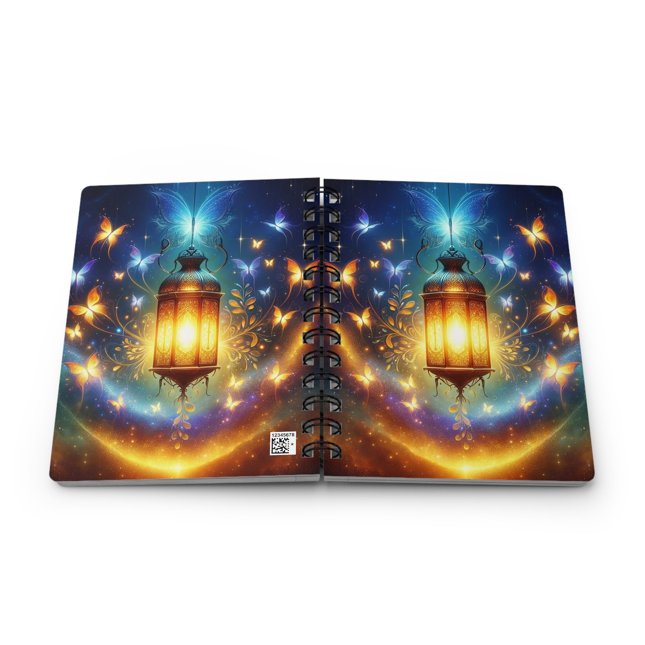 Butterflies around a lamp - Spiral Notebook