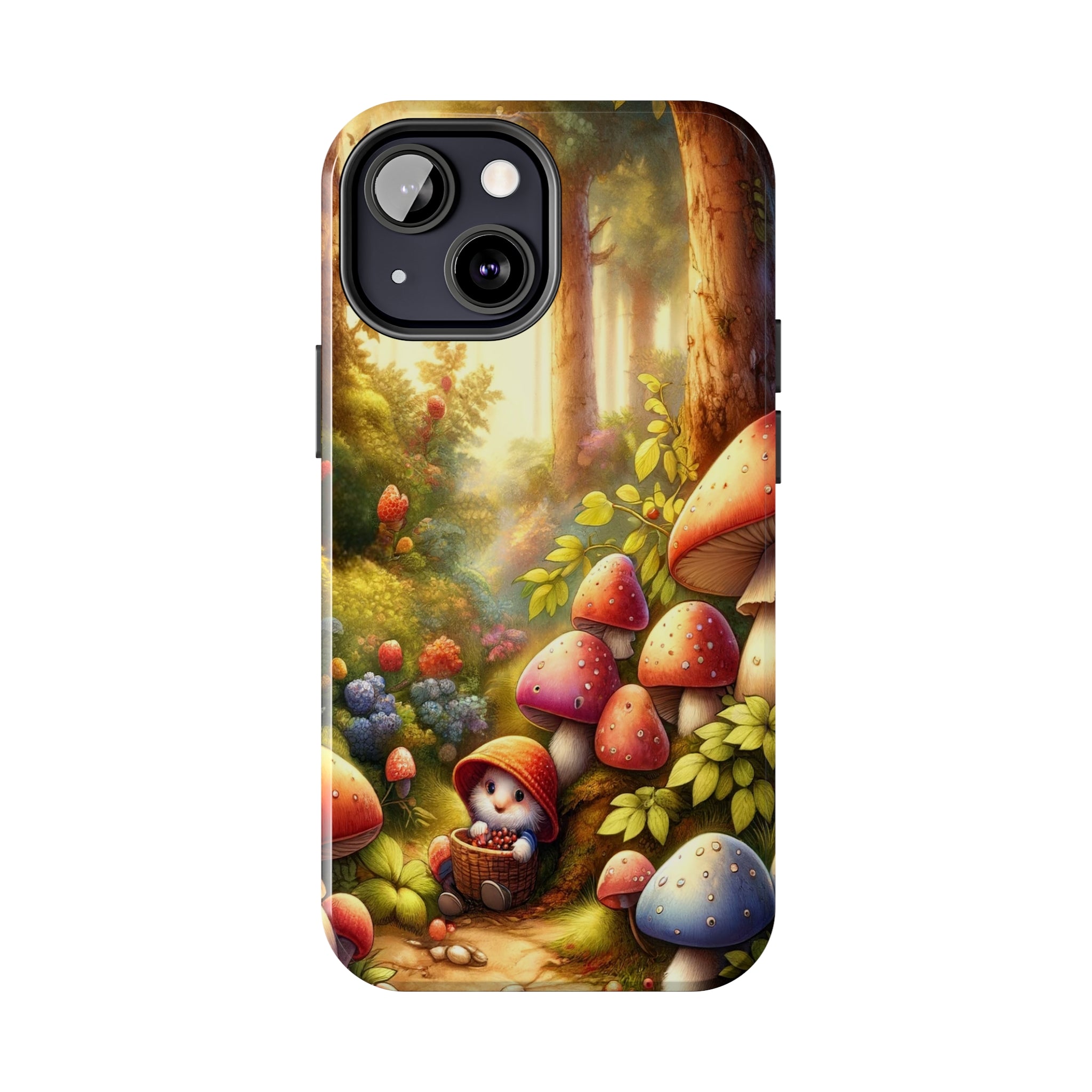 Gnomes sitting under mushroom - Tough Phone Case