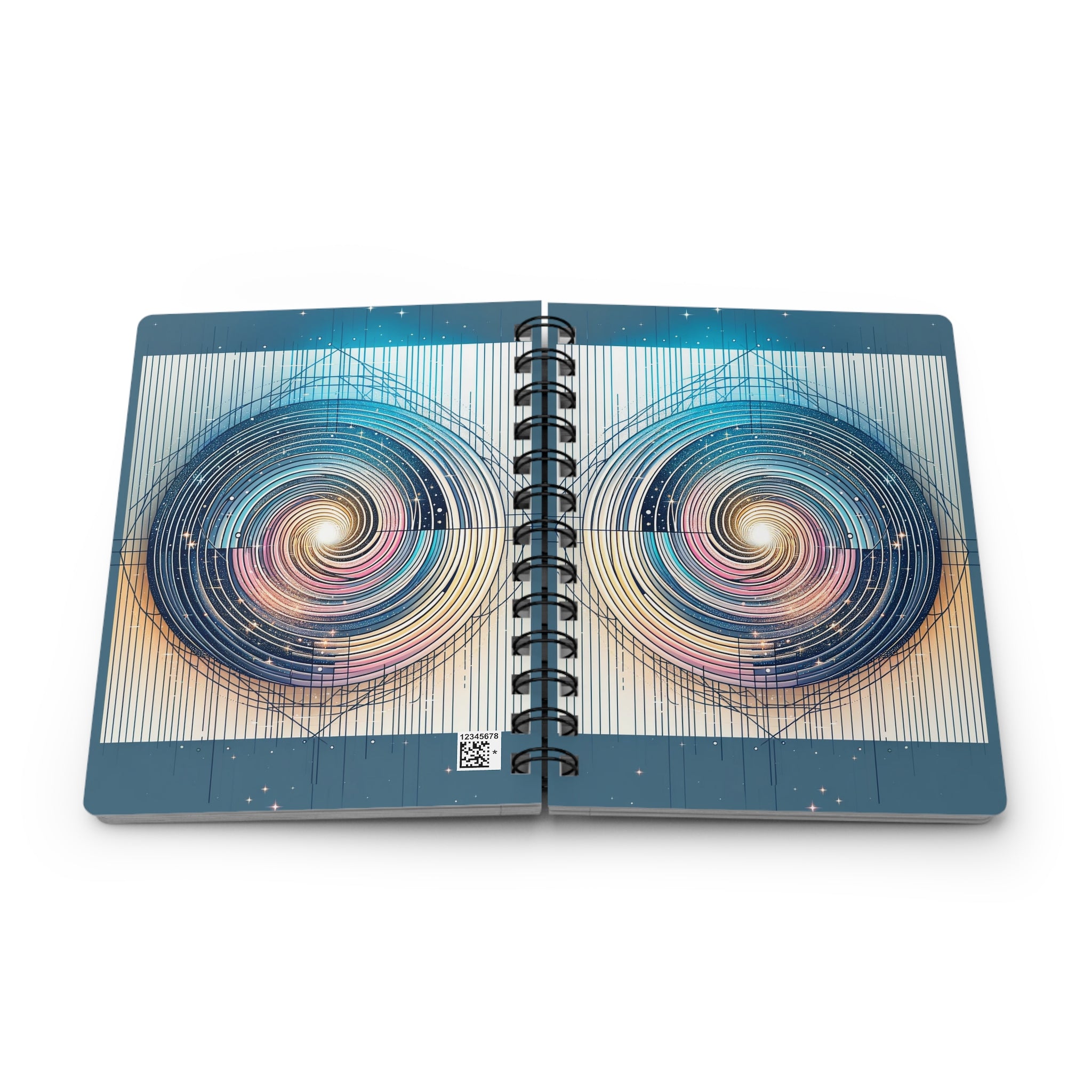 Blue, artistic circle - Spiral Notebook