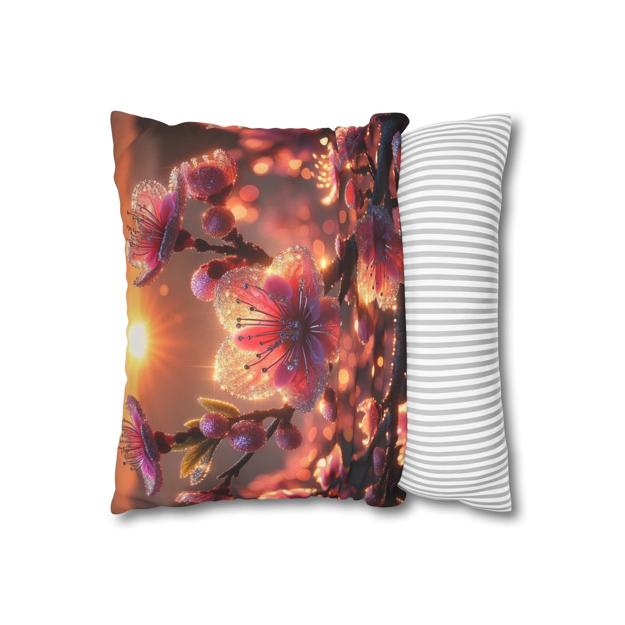 Pink diamond flowers (3) - Suede Square Pillowcase