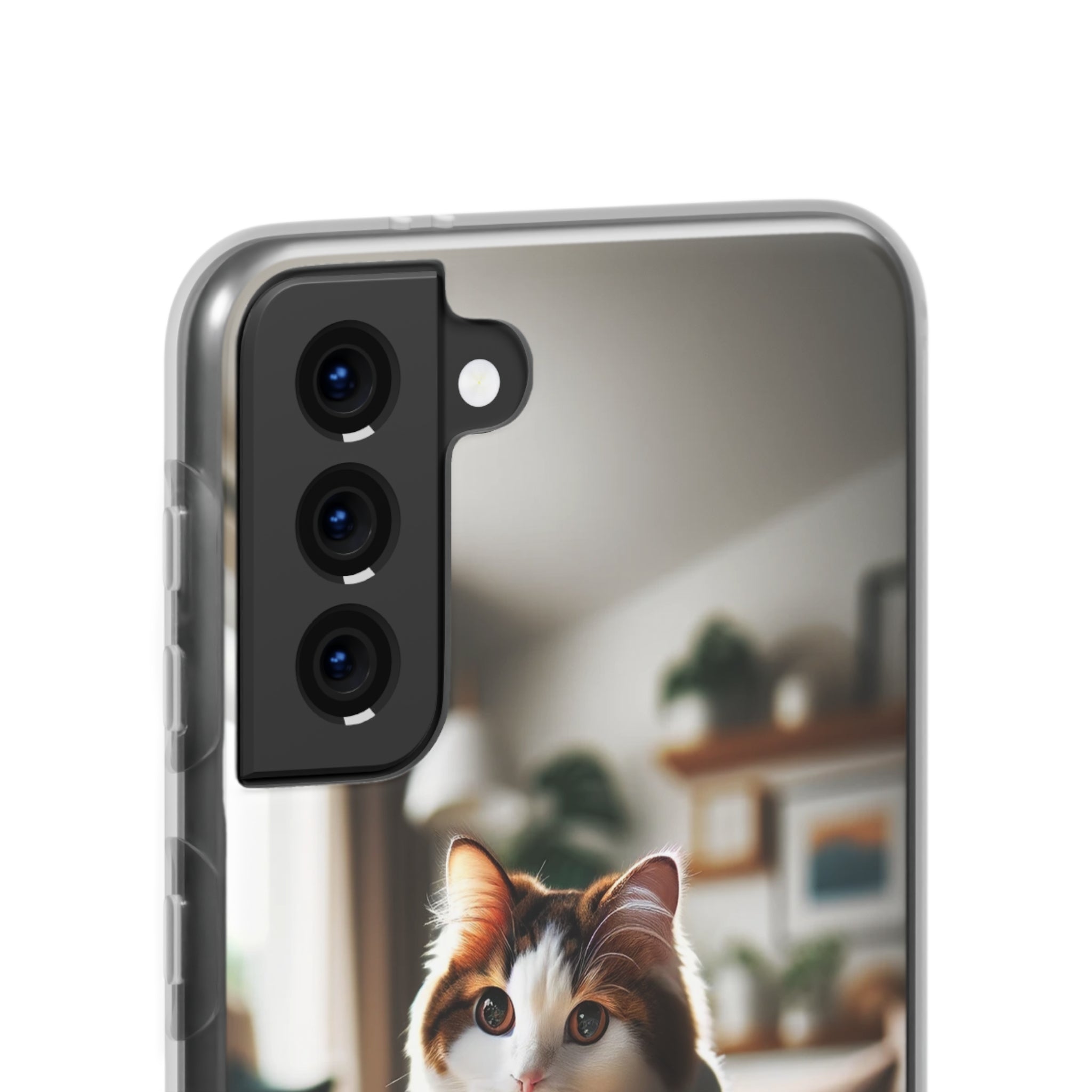 Curious, white-brown cat - Flexi Case (Samsung only)