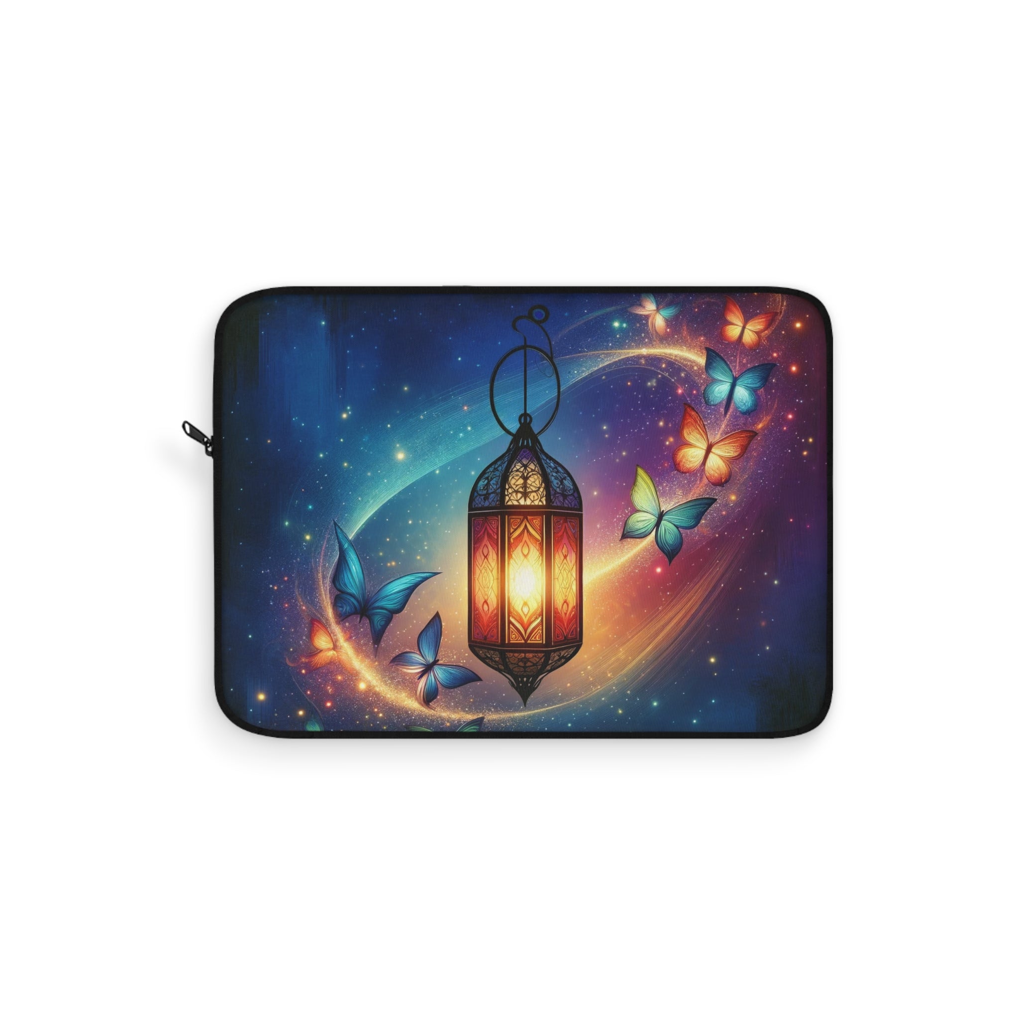 Colourful butterflies around an oil lamp - Laptop Sleeve