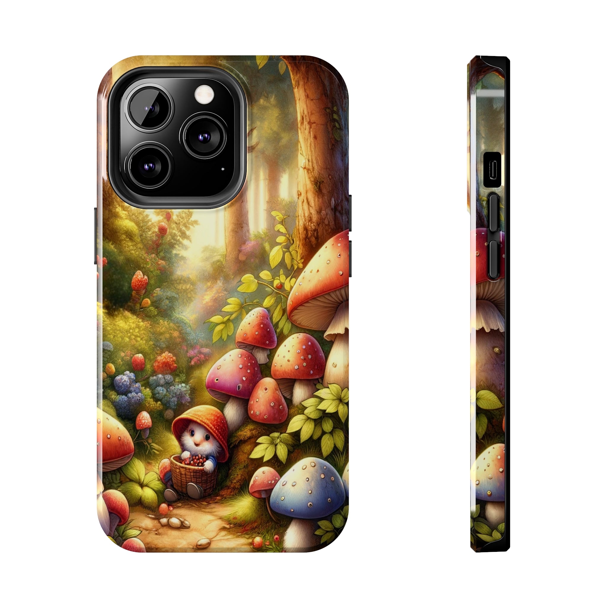 Gnomes sitting under mushroom - Tough Phone Case