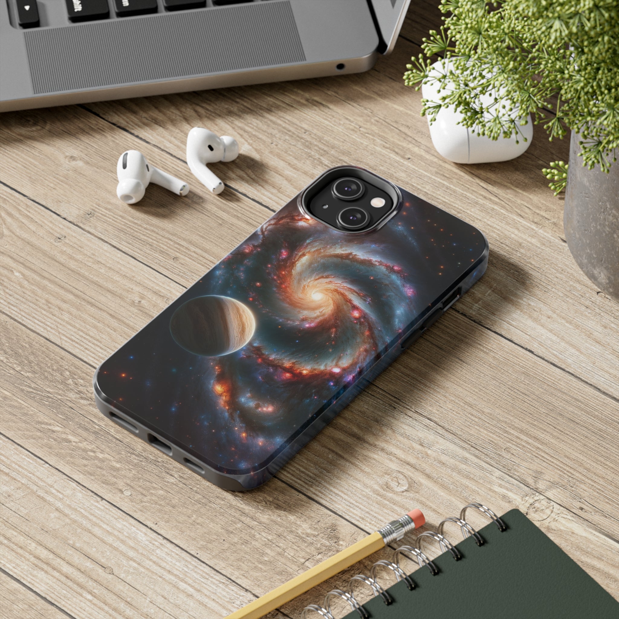 Yellow planet and wormhole - Tough Phone Case