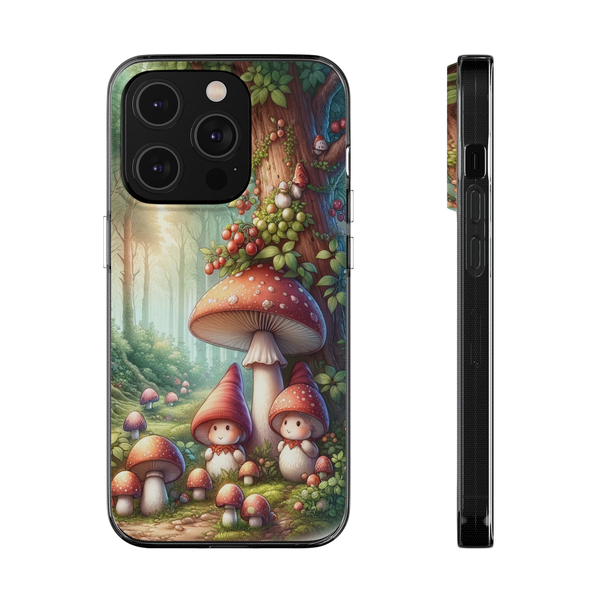 Gnomes and mushrooms - Soft Phone Case