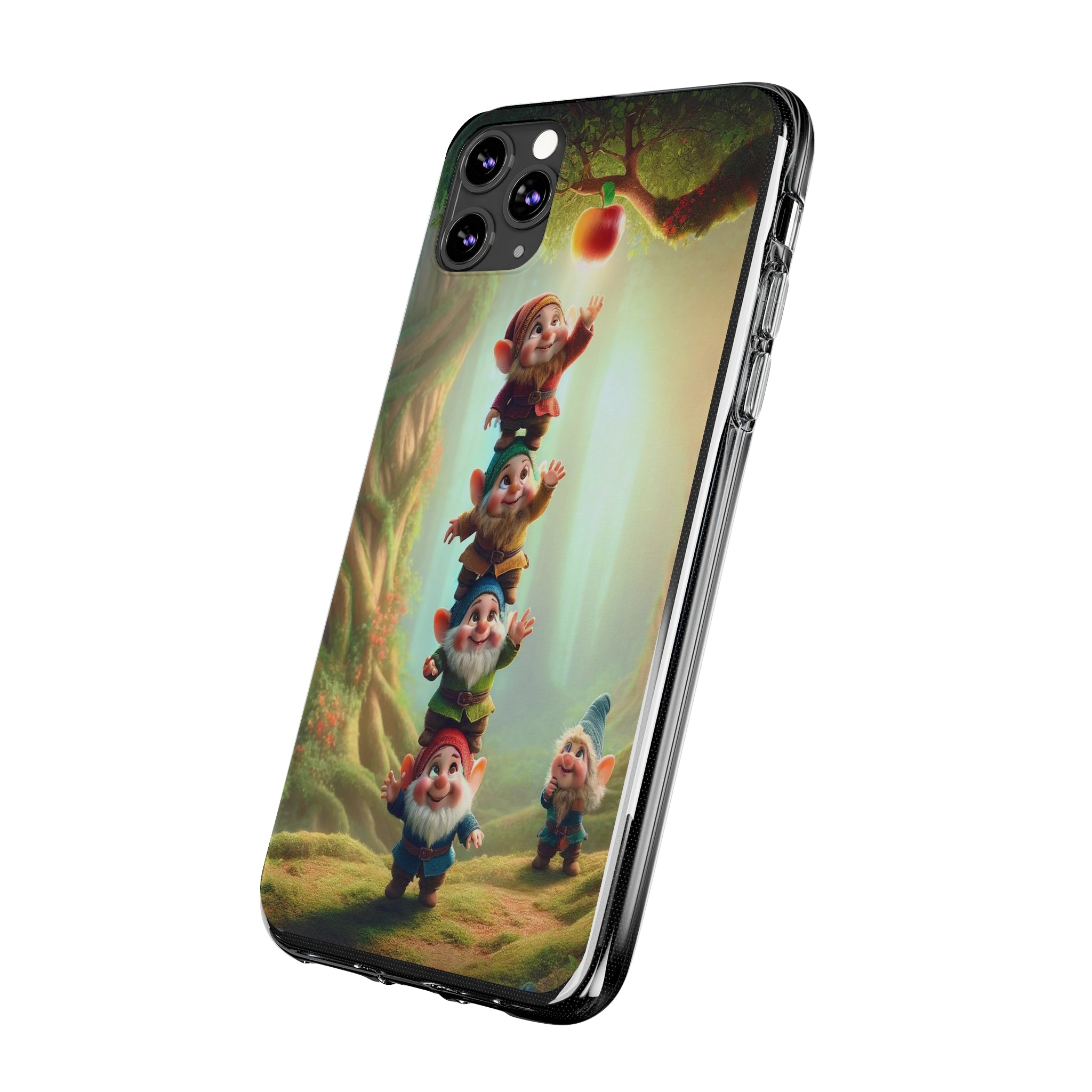 Gnomes reaching an apple - Soft Phone Case