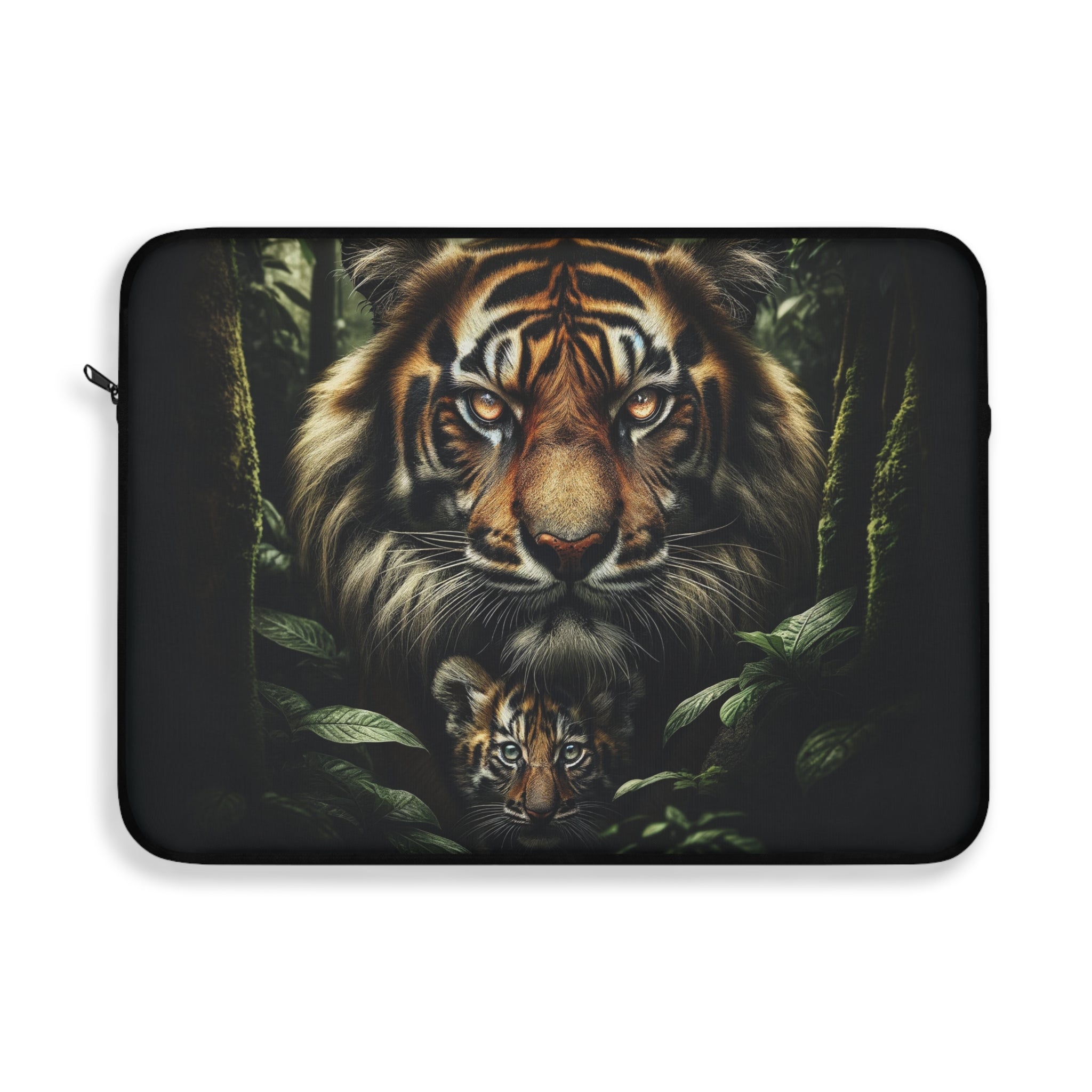 Tiger protecting her kitten - Laptop Sleeve