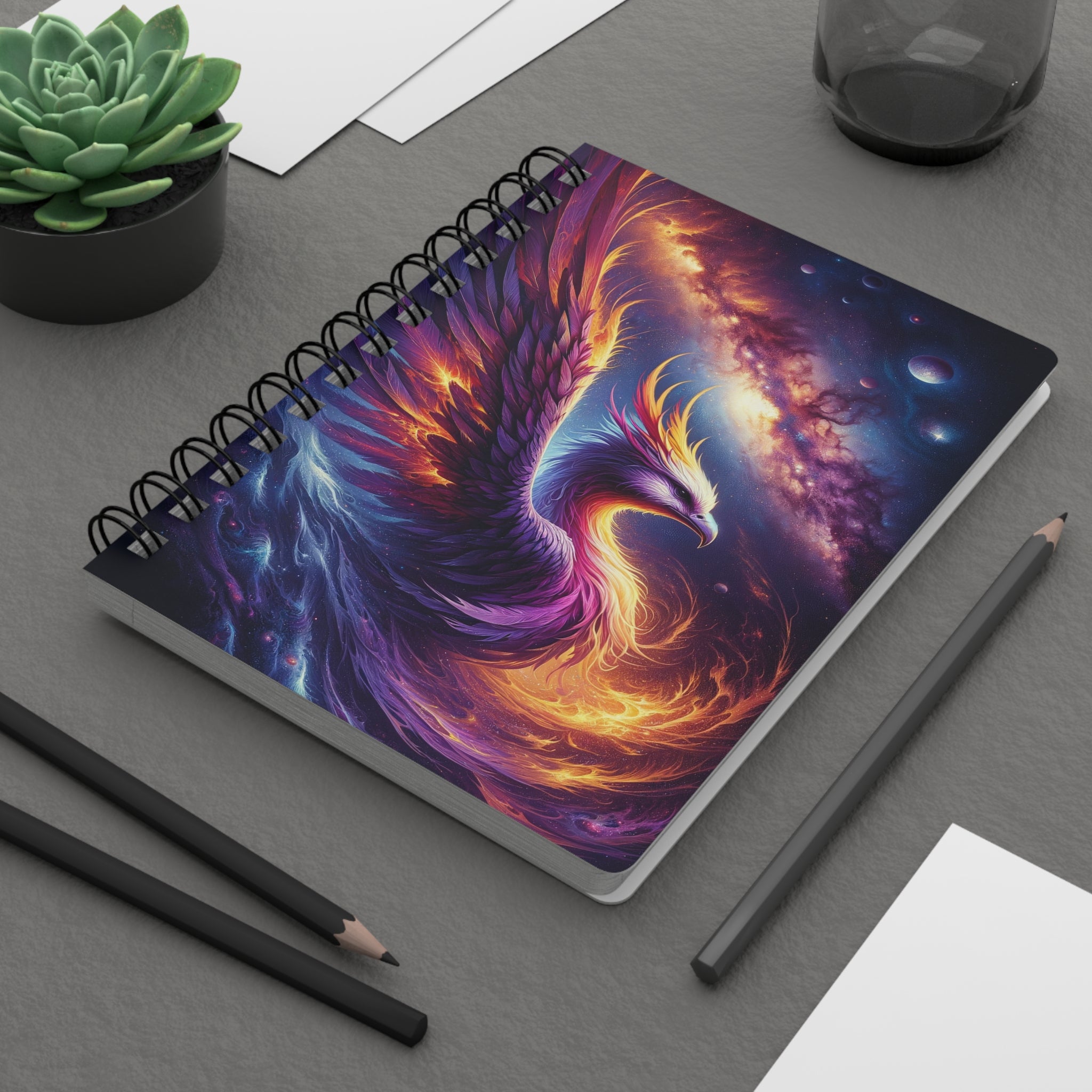 Purple Phoenix - Spiral Notebook