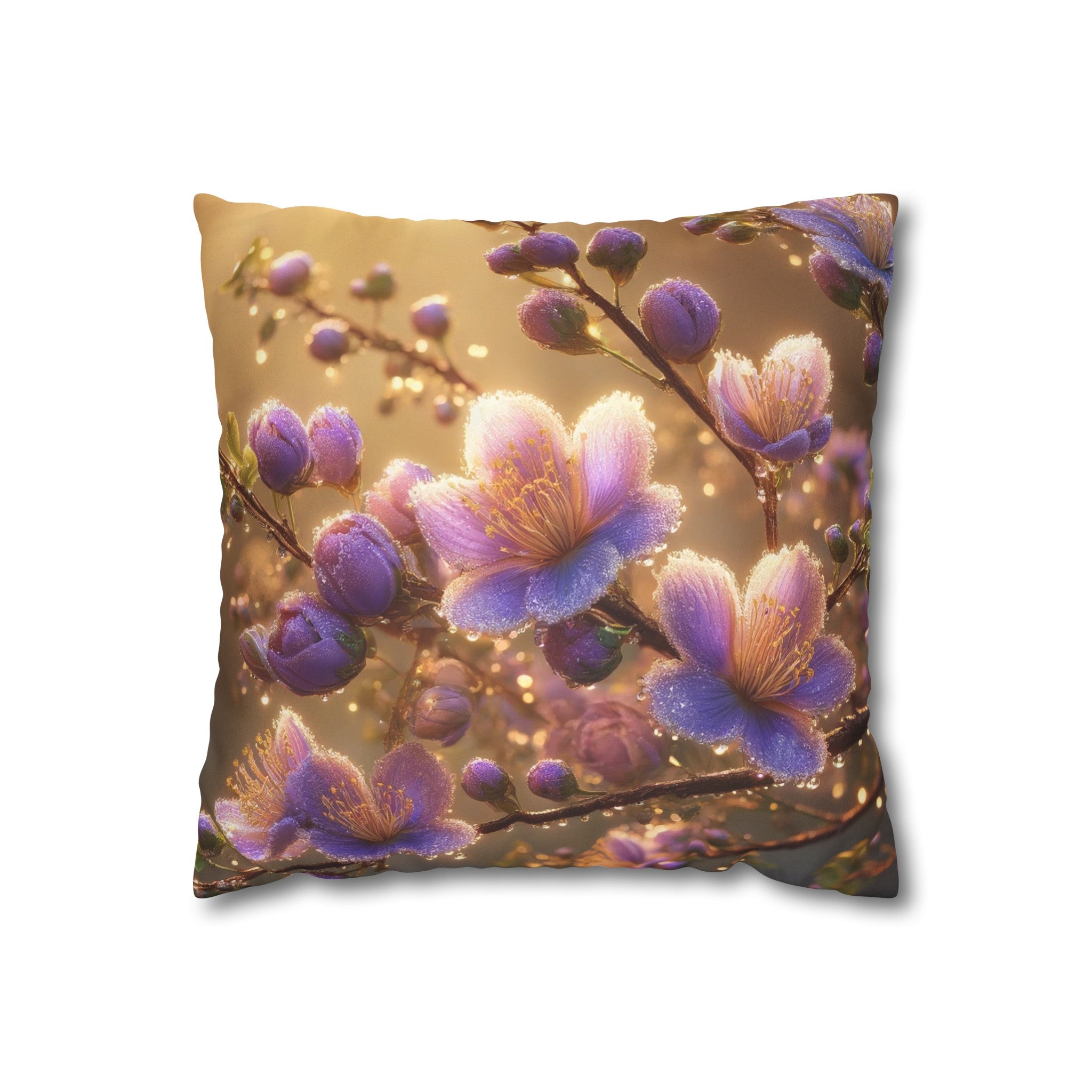 Purple diamond flowers (3) - Suede Square Pillowcase