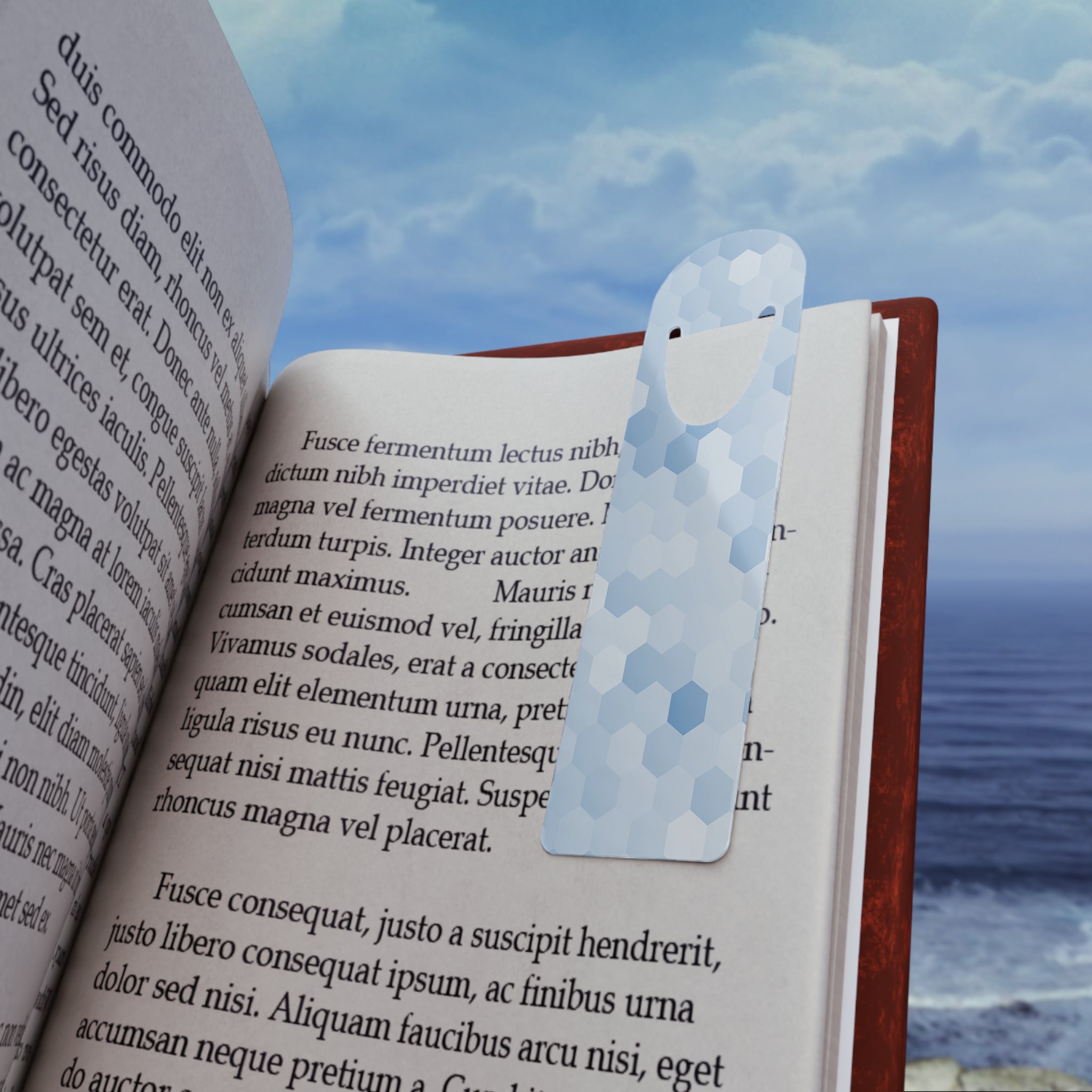 Light-blue hexagons - Bookmark