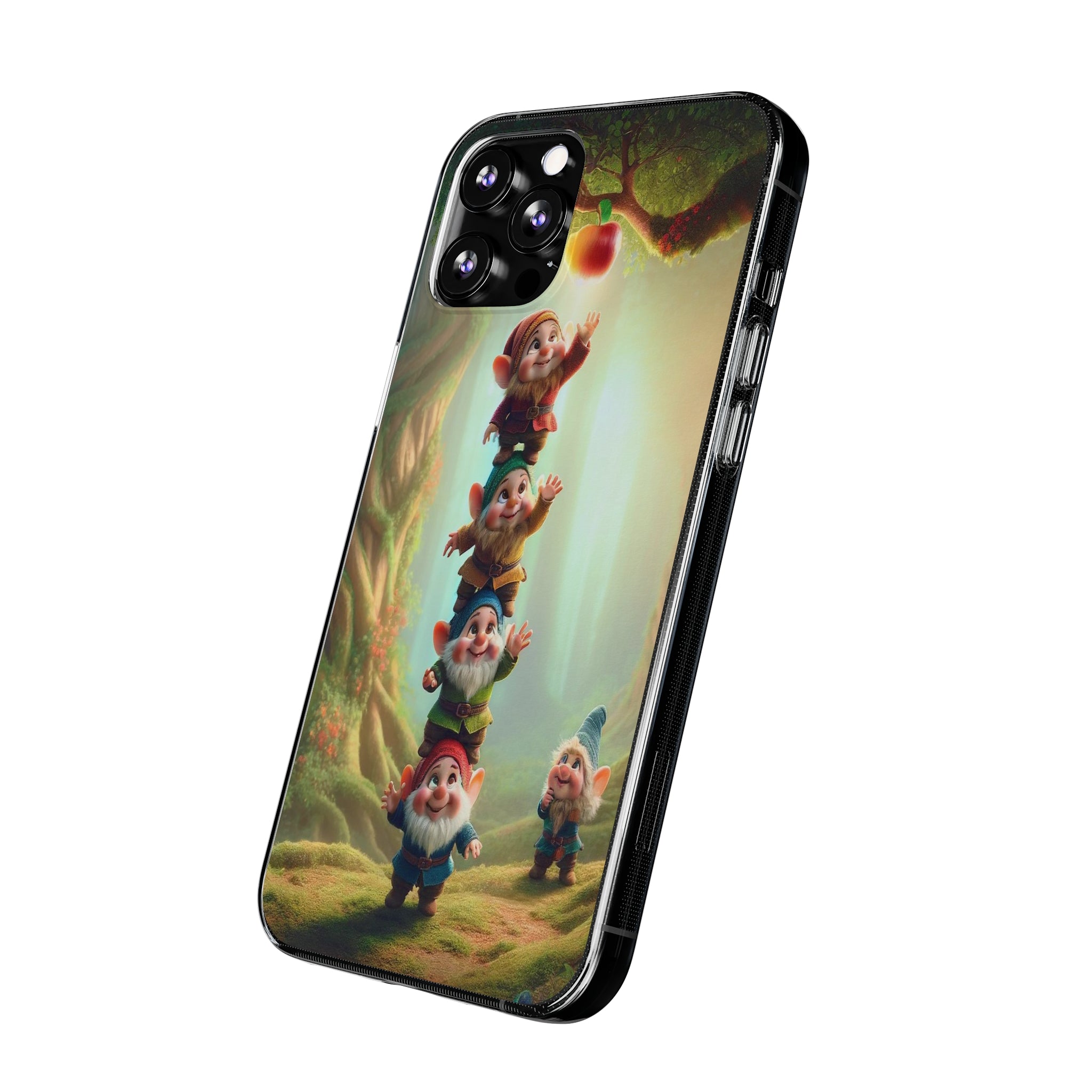 Gnomes reaching an apple - Soft Phone Case