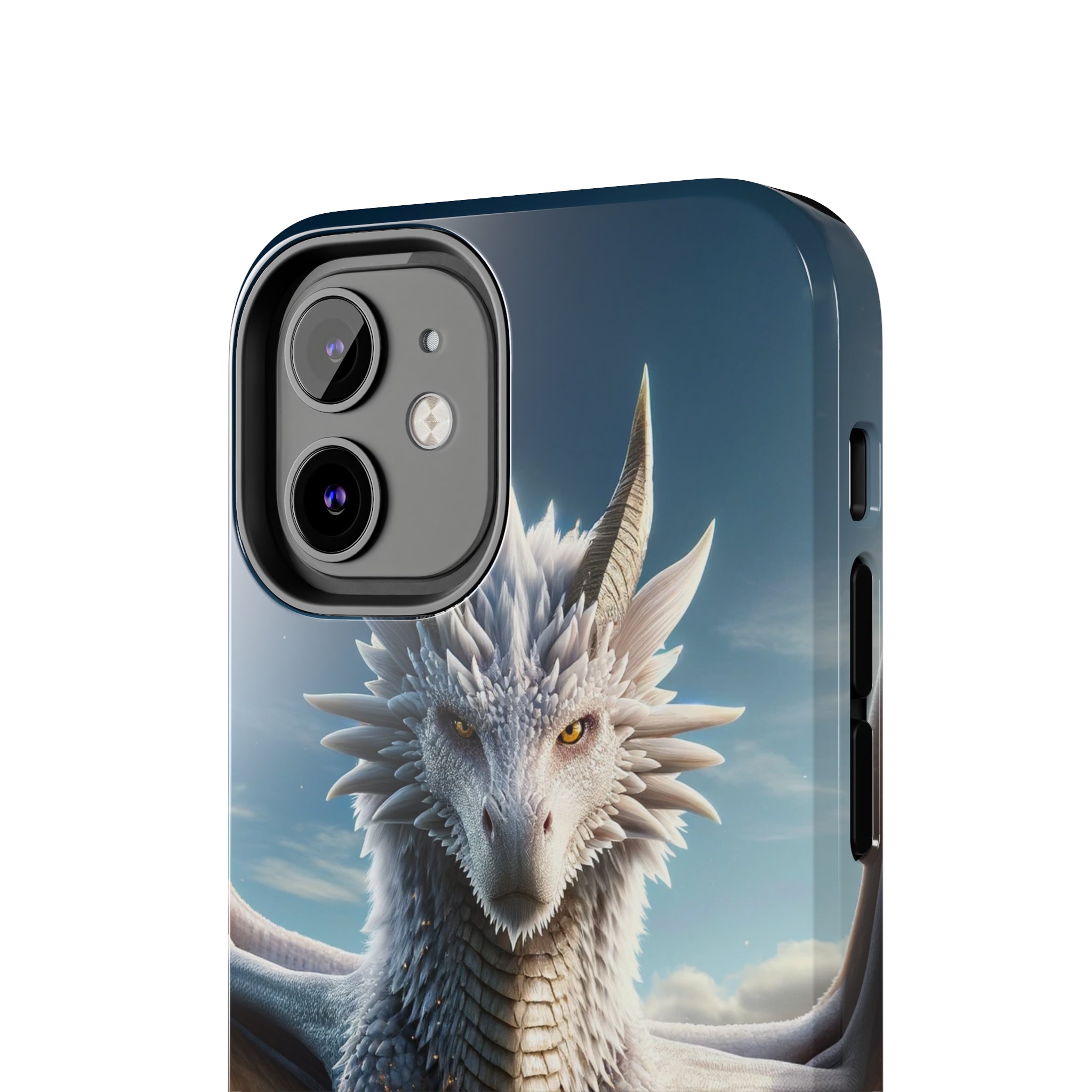 White dragon on a rock - Tough Phone Case