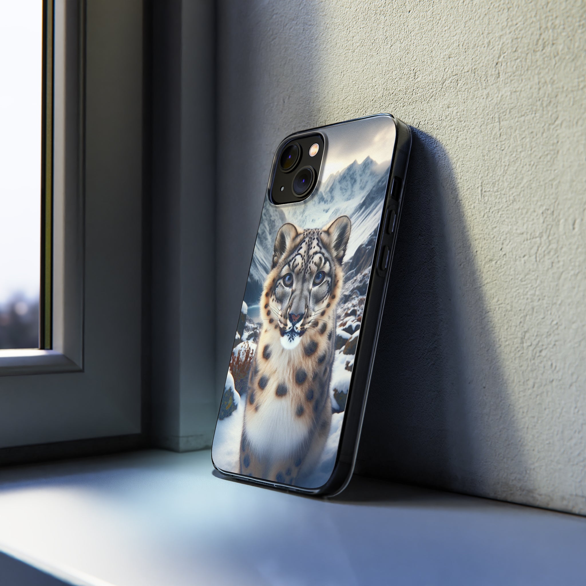 Curious Snow Leopard - Soft Phone Case