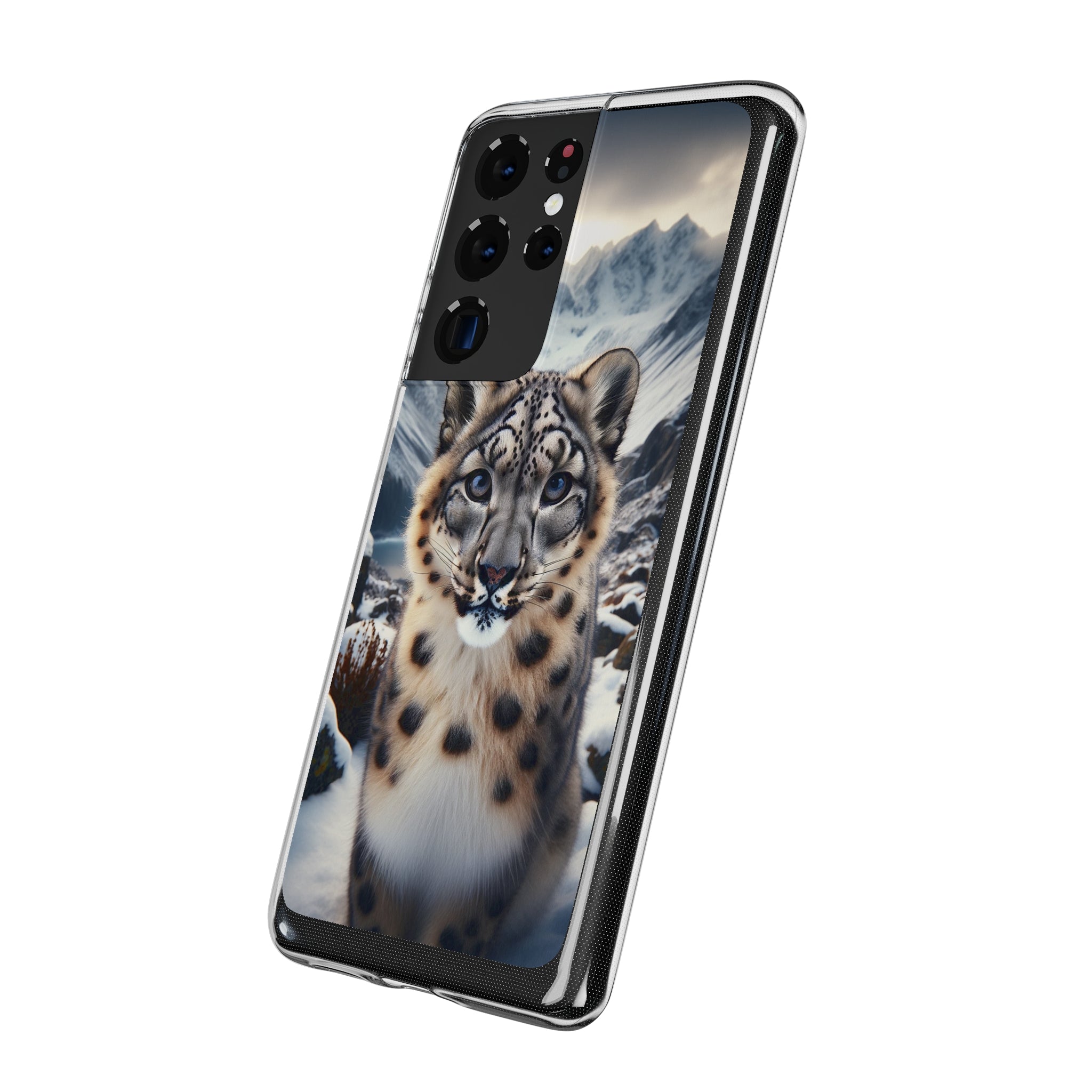 Curious Snow Leopard - Soft Phone Case