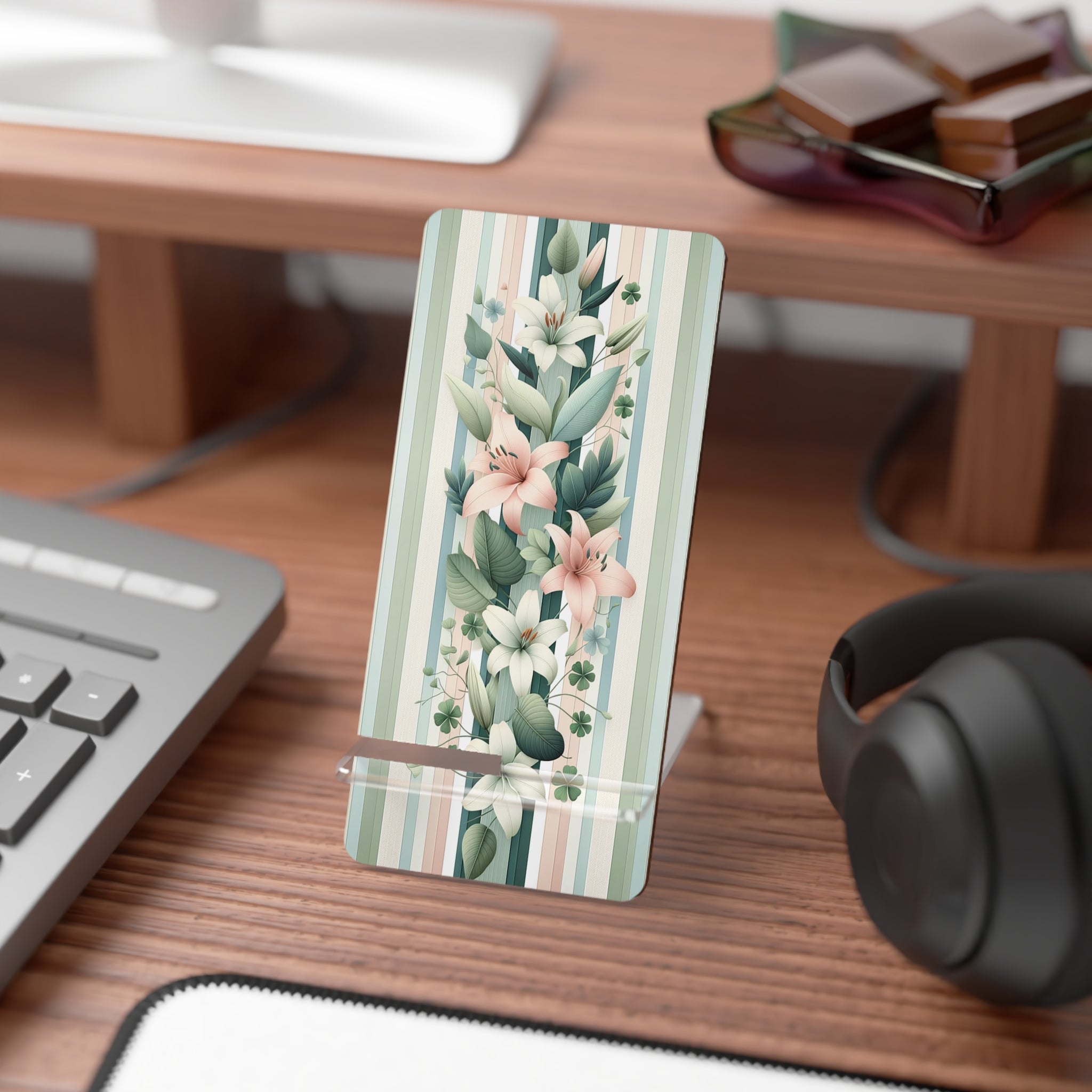 Lilies with lines in the background - Smartphone Stand