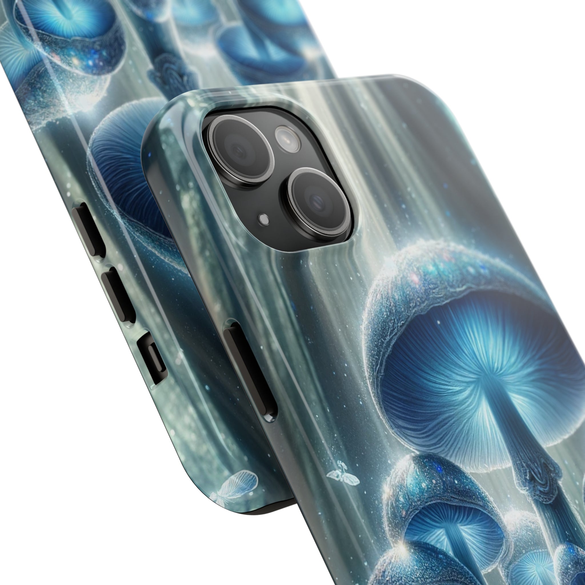 Light blue mushrooms - Tough Phone Case