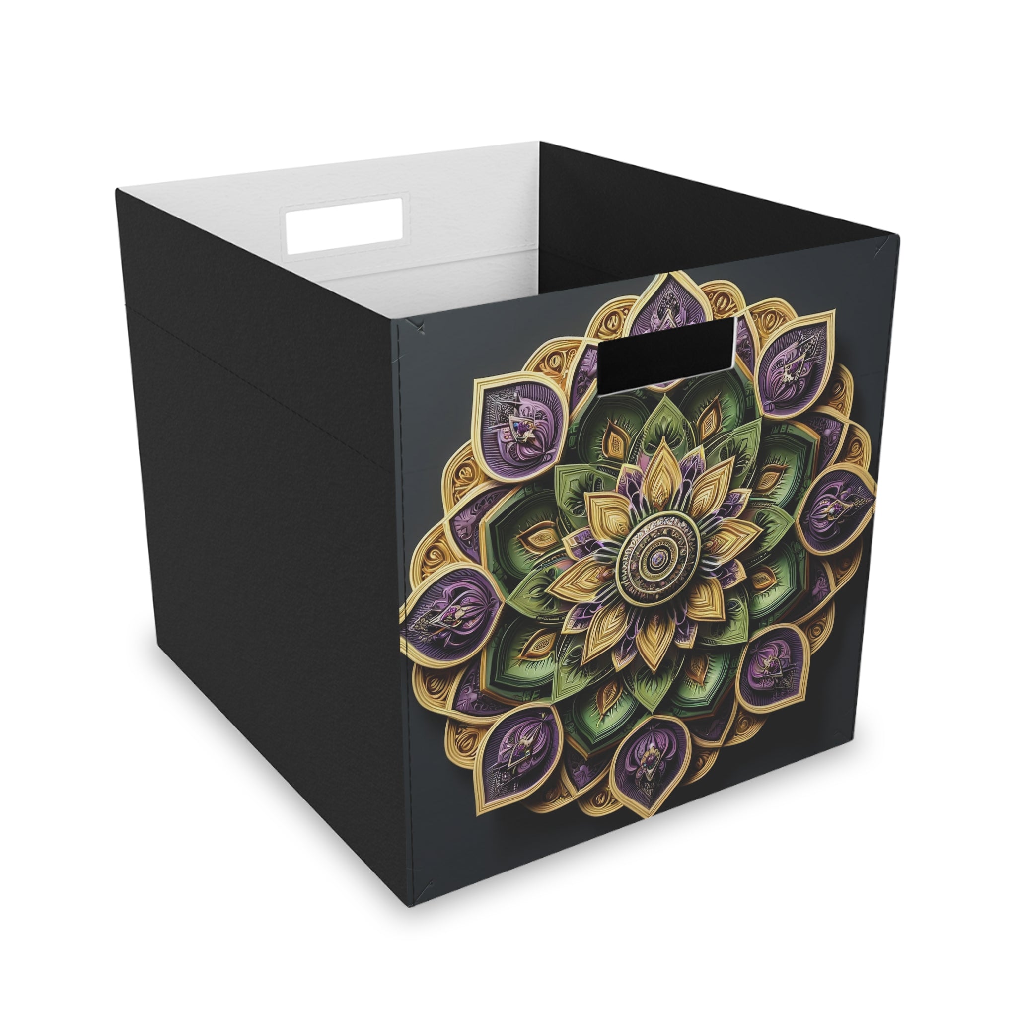 3D purple, green-golden mandala - Storage Box