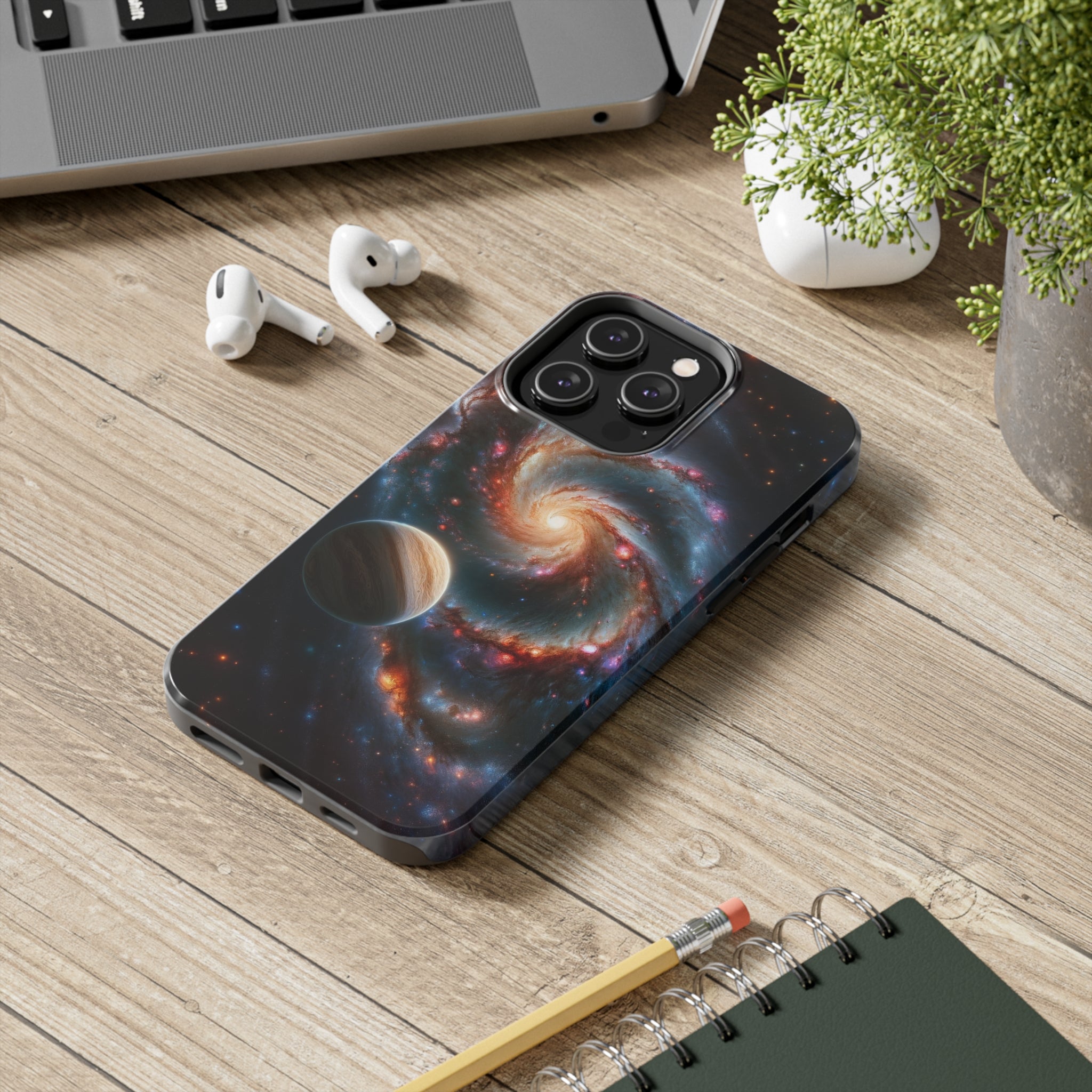 Yellow planet and wormhole - Tough Phone Case