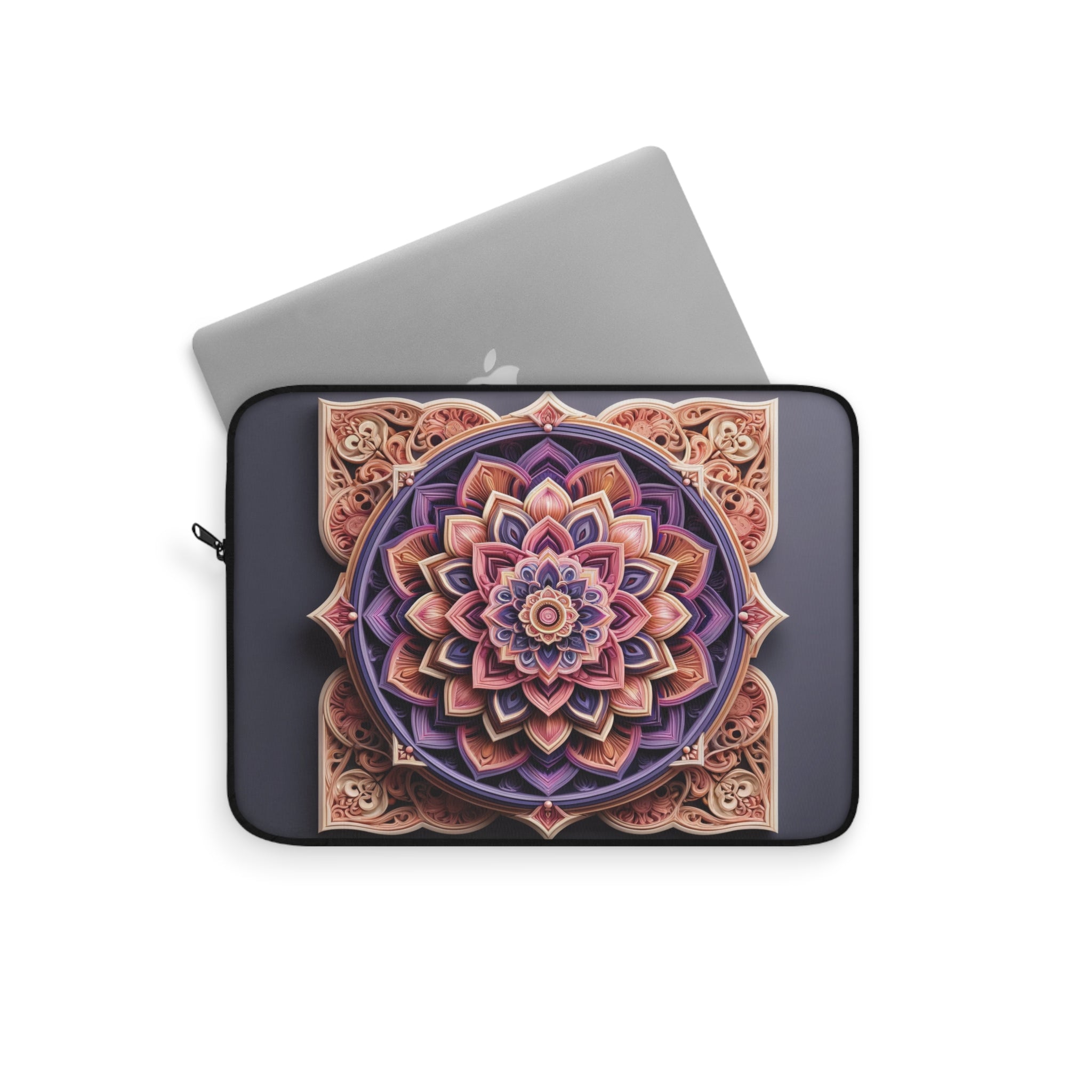 Pink-Purple, 3D Mandala - Laptop Sleeve