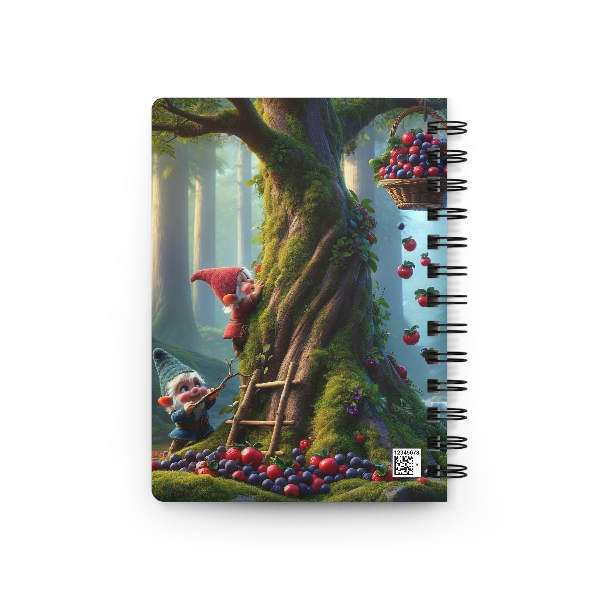 Gnomes climbing in a tree - Spiral Notebook