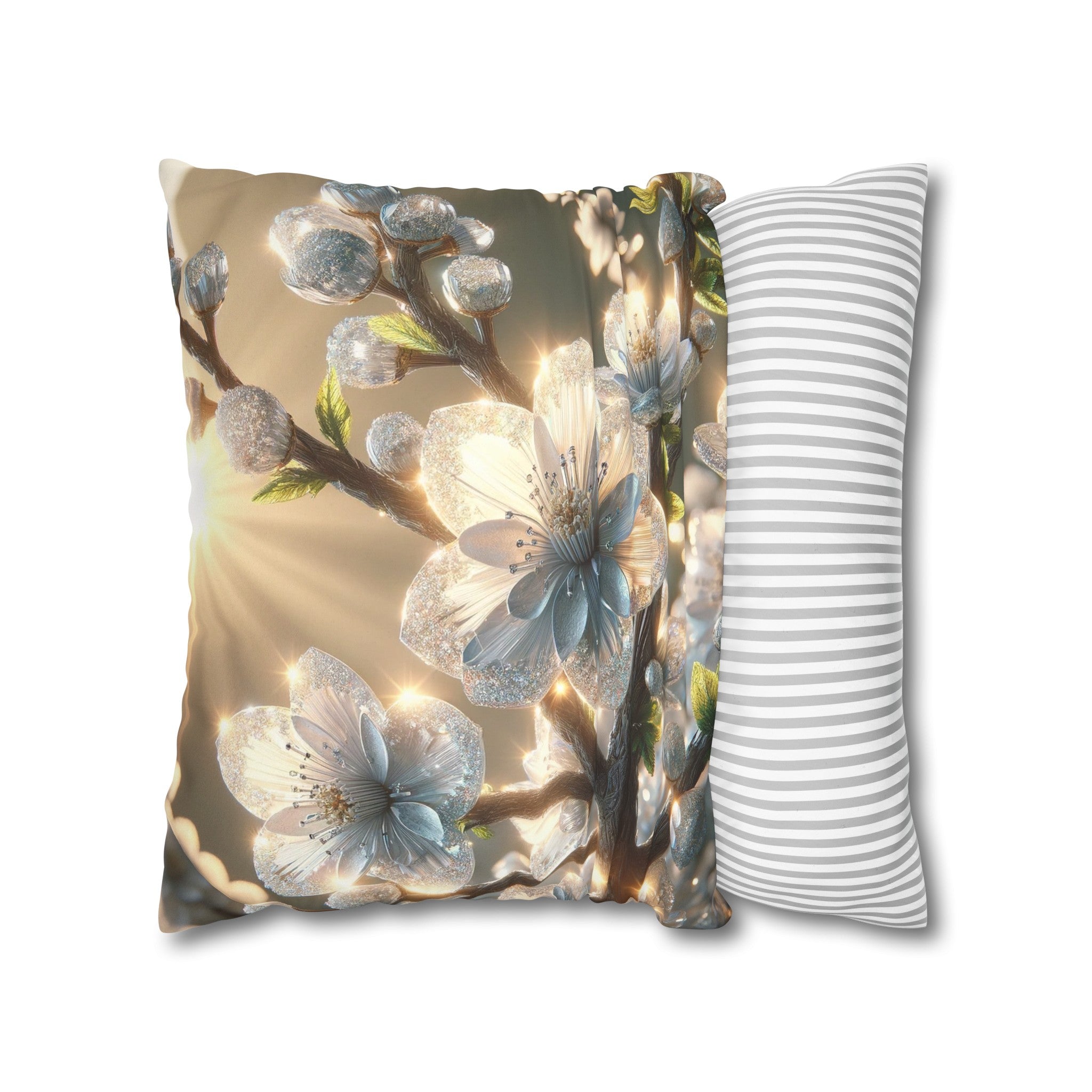 White, diamond flowers (2) - Suede Square Pillowcase