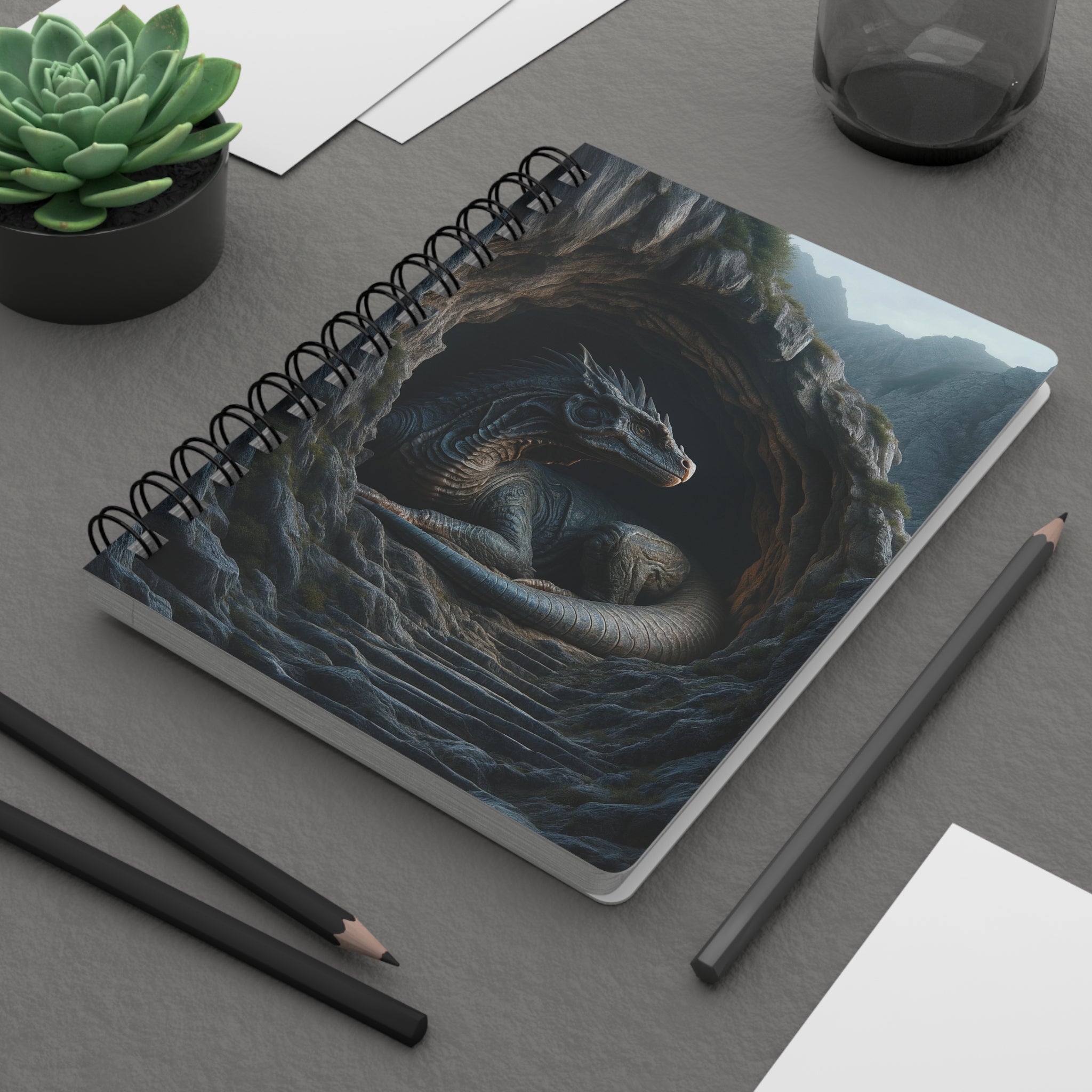 Basilisk in his cave - Spiral Notebook