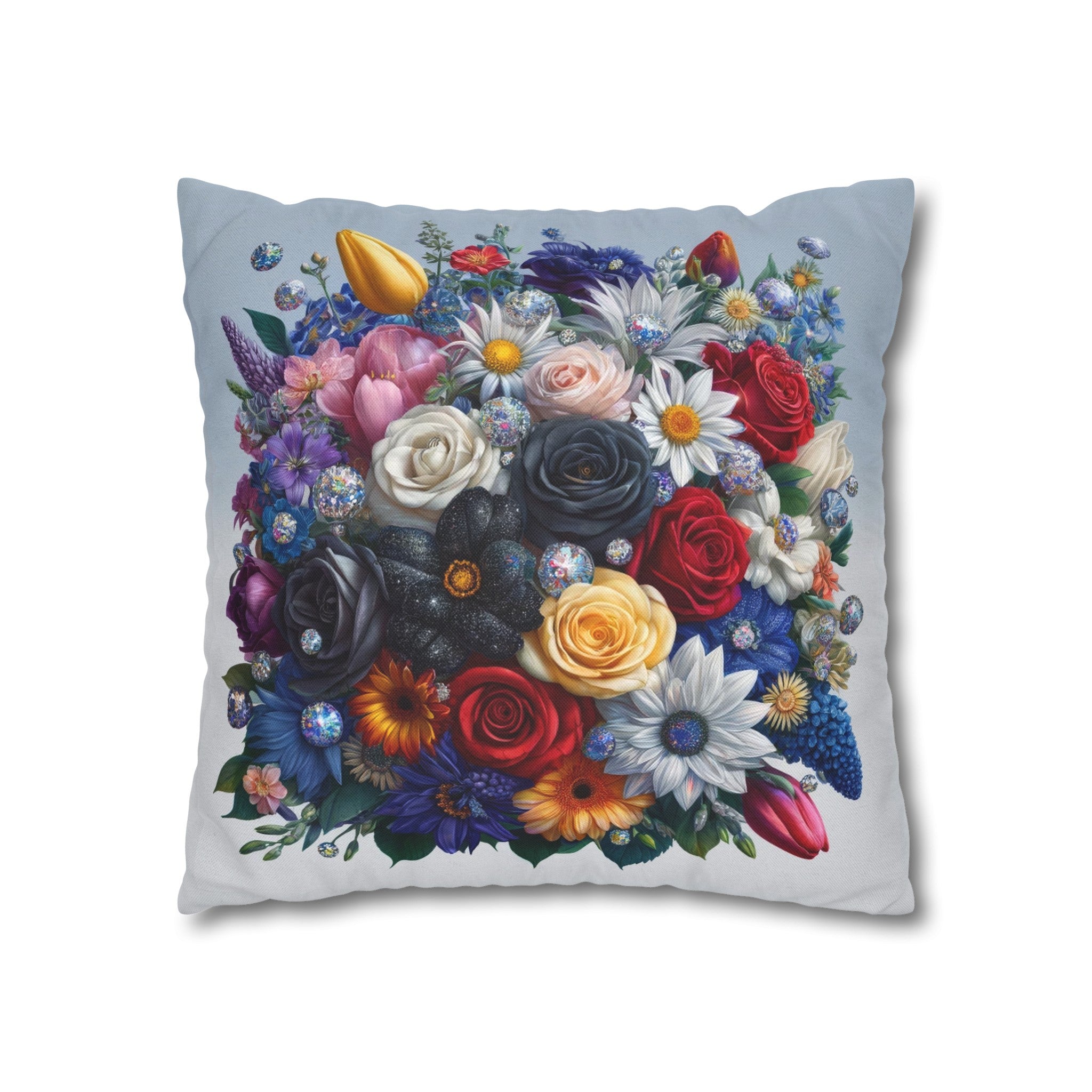 Colourful Bouquet (6) - Polyester Square Pillowcase