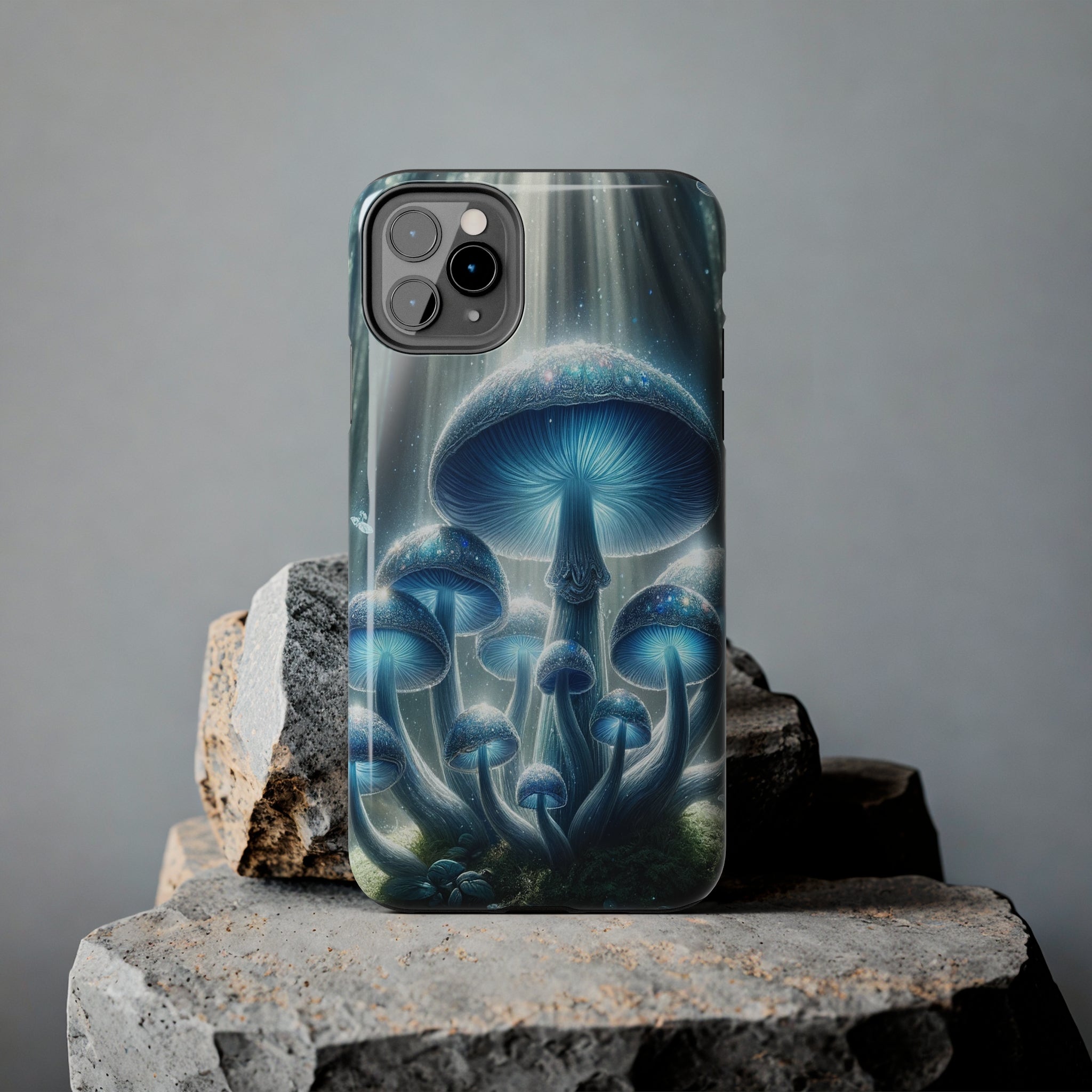 Light blue mushrooms - Tough Phone Case