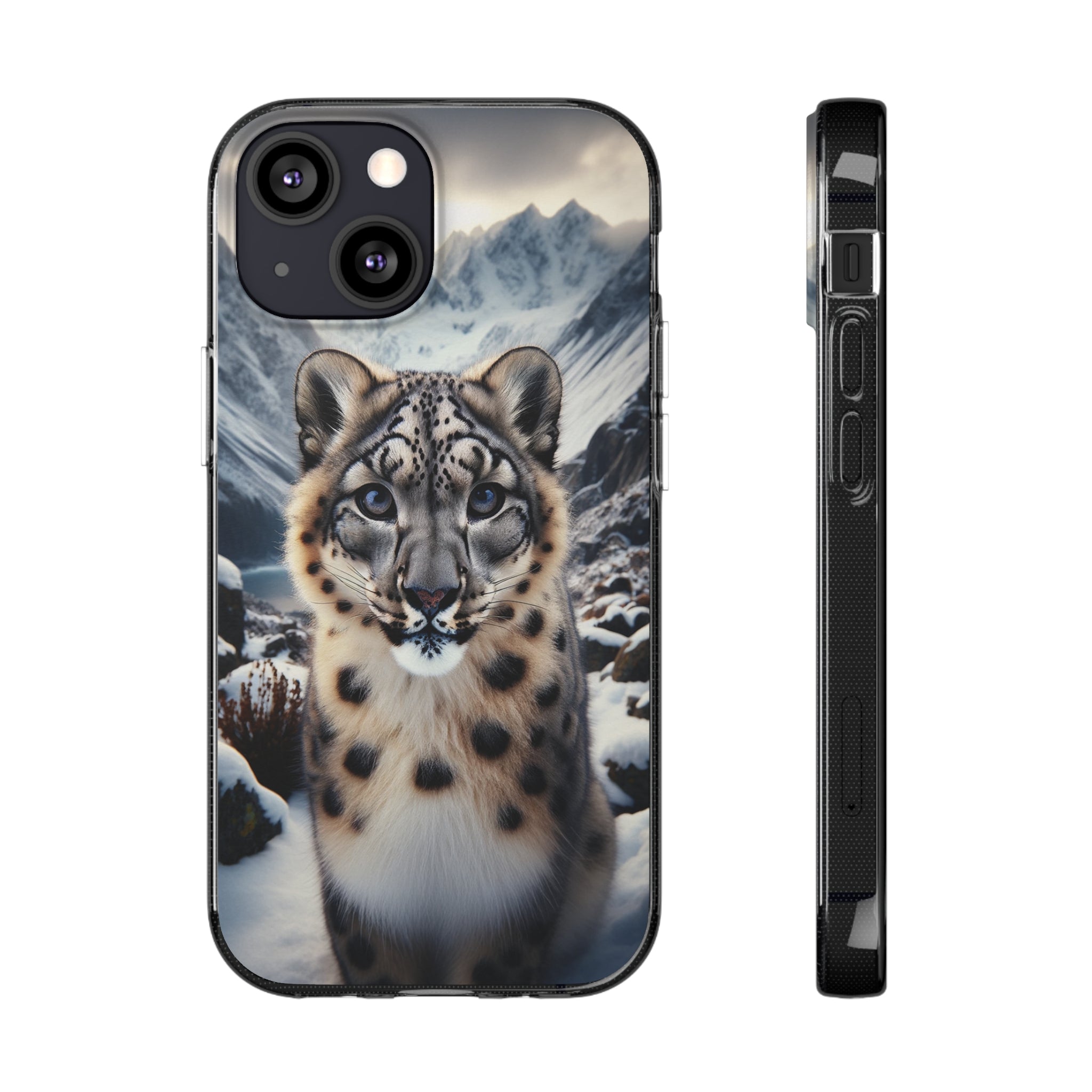 Curious Snow Leopard - Soft Phone Case