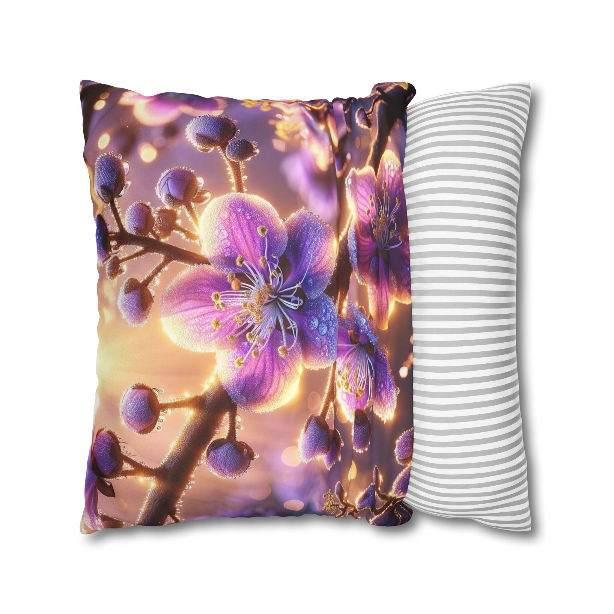 Purple diamond flowers (2) - Suede Square Pillowcase