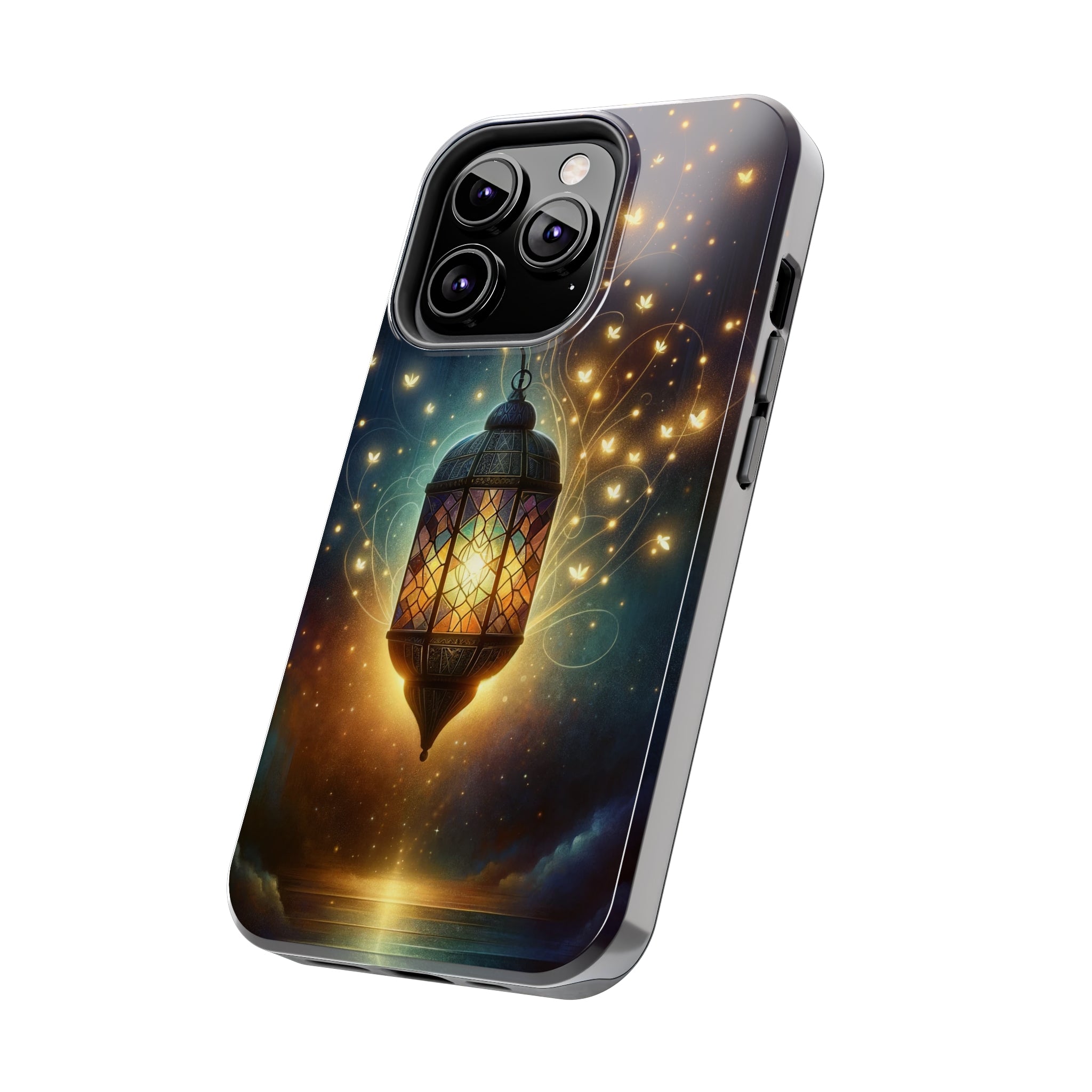 Fireflies around lamp - Tough Phone Case